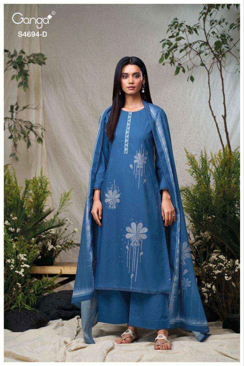 Ganga Aiyanae 4694 Cotton Salwar Kameez Wholesale Rate ( 4 Pcs Catalog )