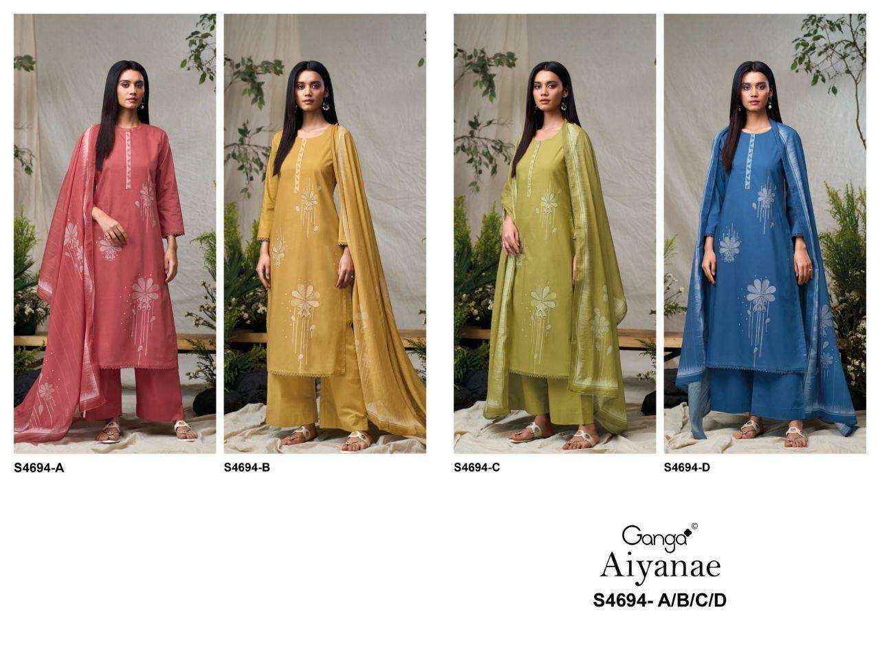 Ganga Aiyanae 4694 Cotton Salwar Kameez Wholesale Rate ( 4 Pcs Catalog )