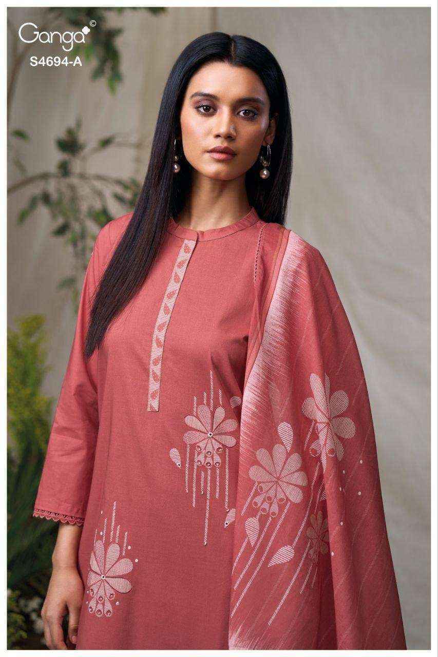Ganga Aiyanae 4694 Cotton Salwar Kameez Wholesale Rate ( 4 Pcs Catalog )
