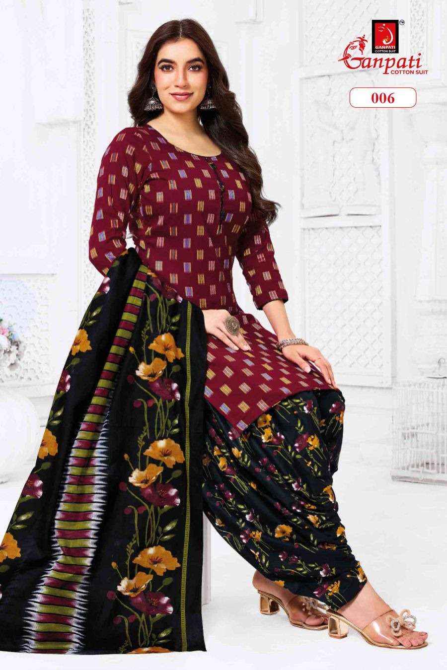 Ganpati Kaju Katli Vol 1 Readymade Cotton Patiyala Suit Wholesale Rate ( 6 Pcs Catalog )