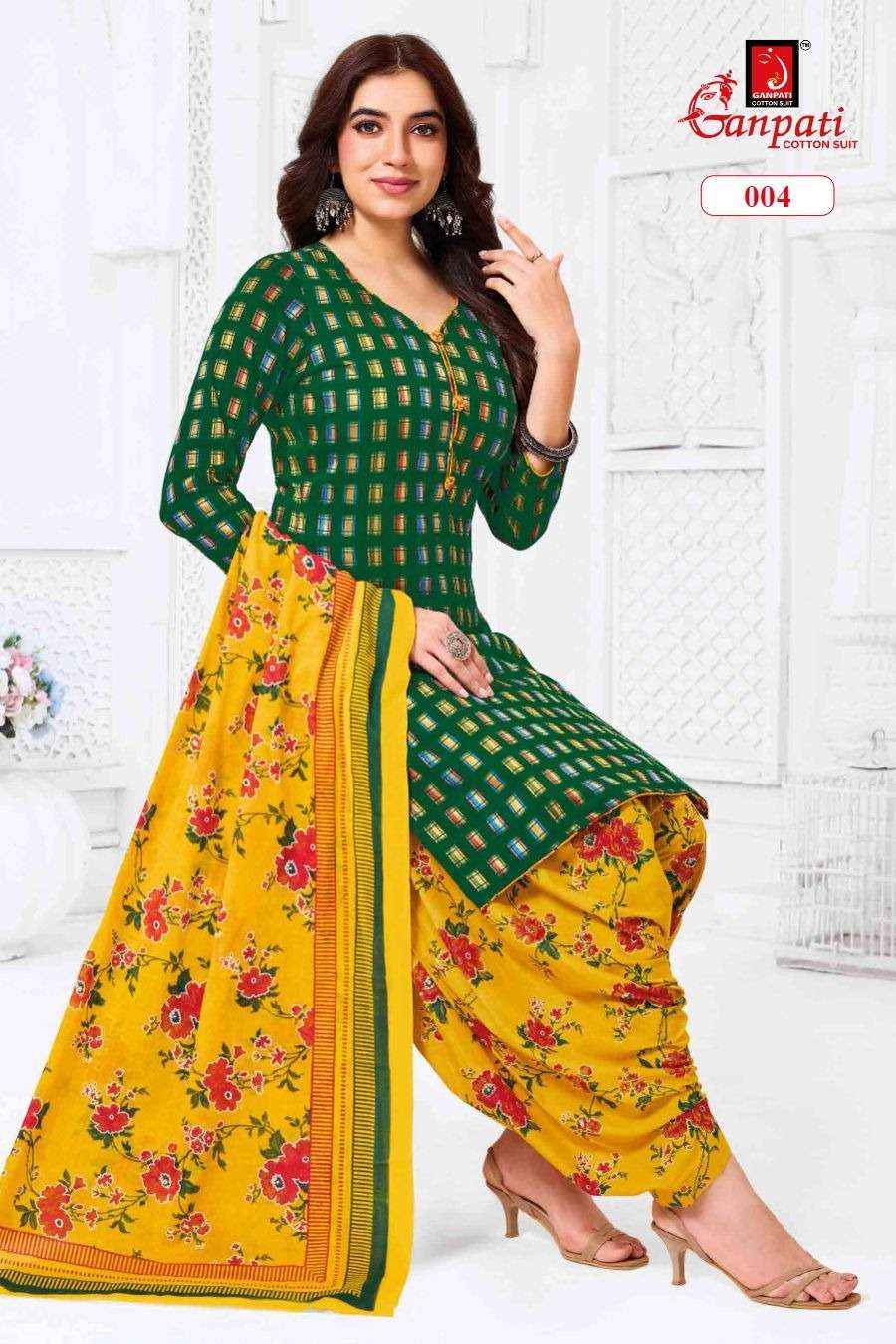 Ganpati Kaju Katli Vol 1 Readymade Cotton Patiyala Suit Wholesale Rate ( 6 Pcs Catalog )
