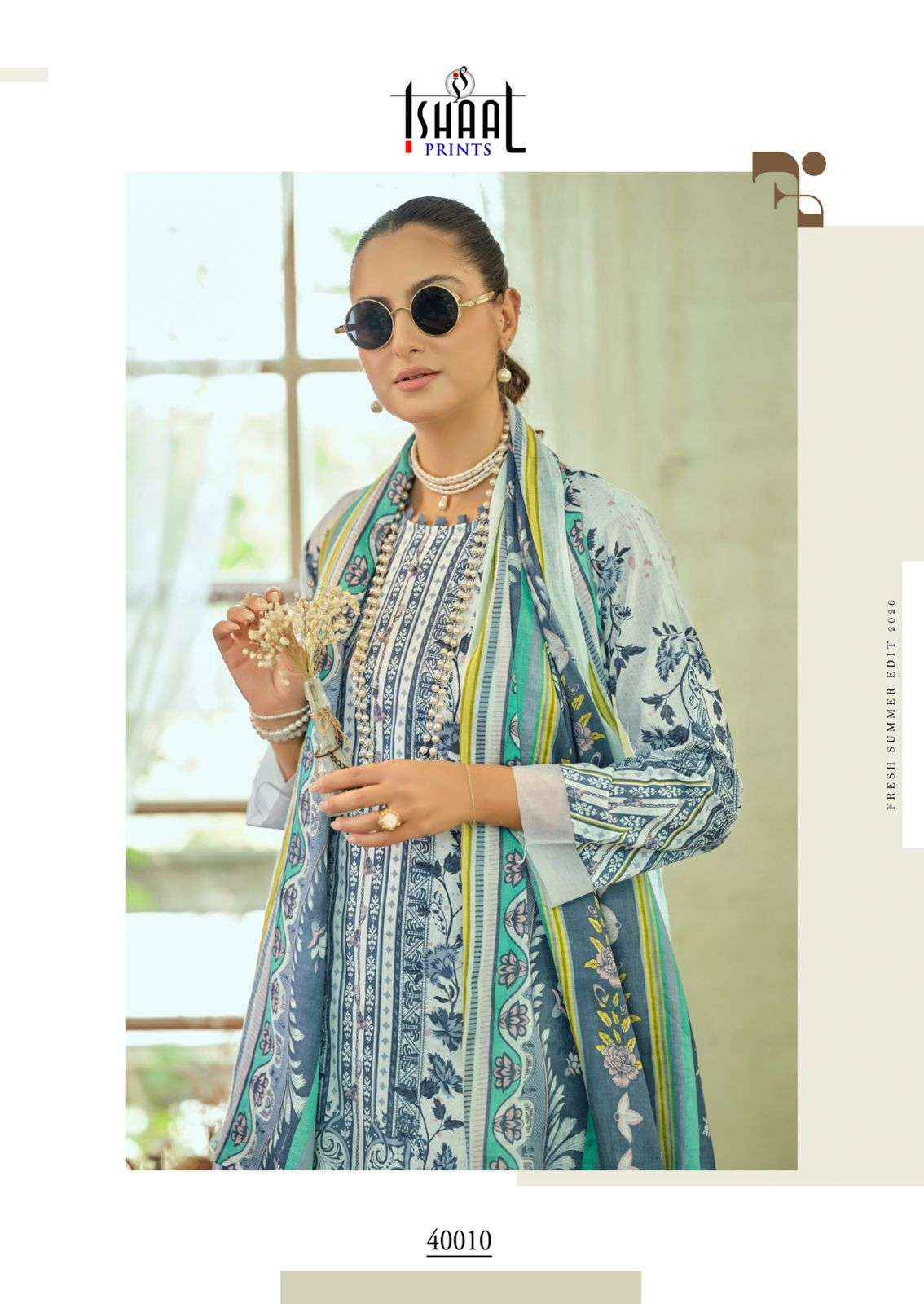 Ishaal Prints Gulmohar Combo Pure Lawn Cotton Salwar Kameez Wholesale Rate ( 10 Pcs Catalog )