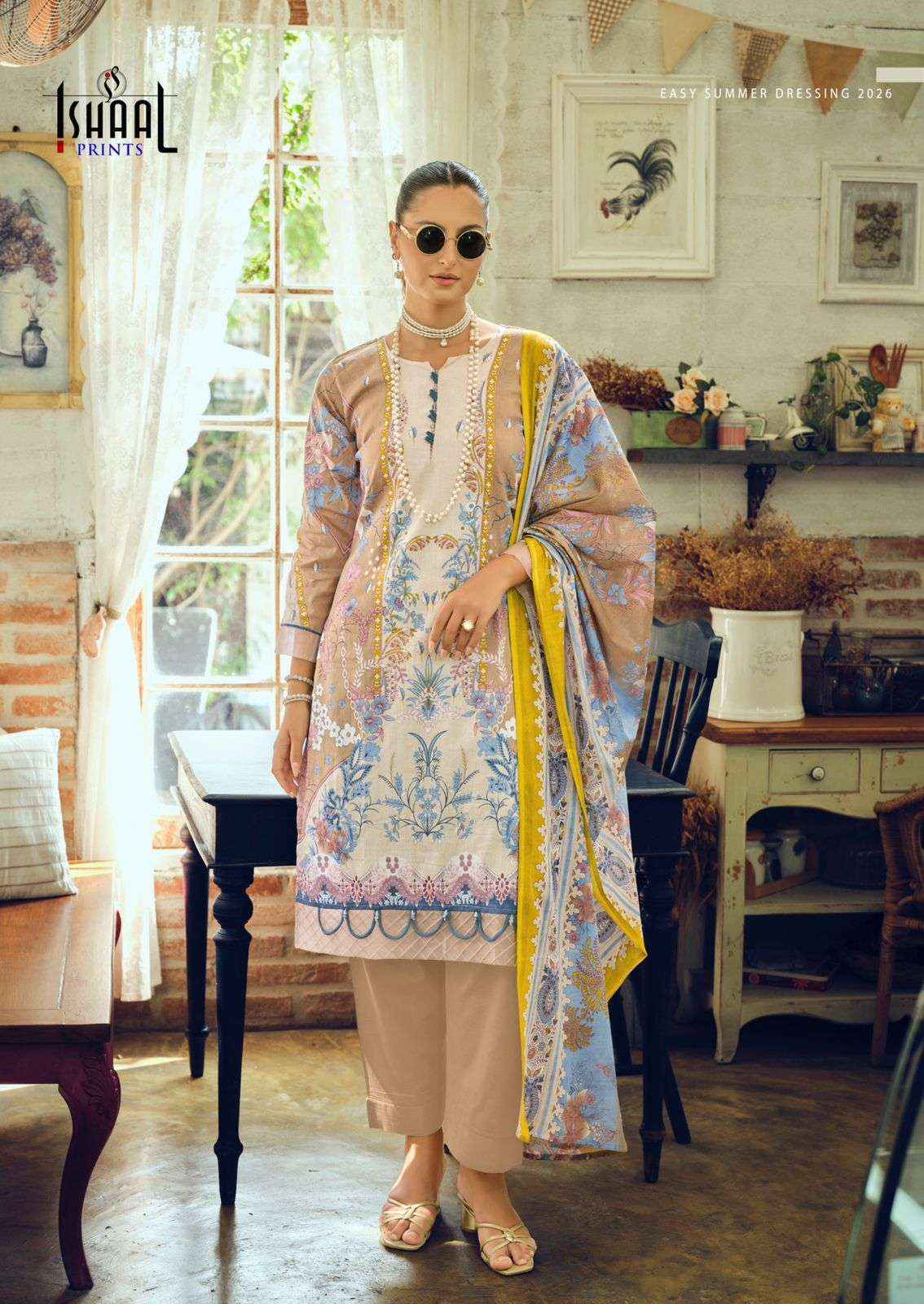 Ishaal Prints Gulmohar Combo Pure Lawn Cotton Salwar Kameez Wholesale Rate ( 10 Pcs Catalog )