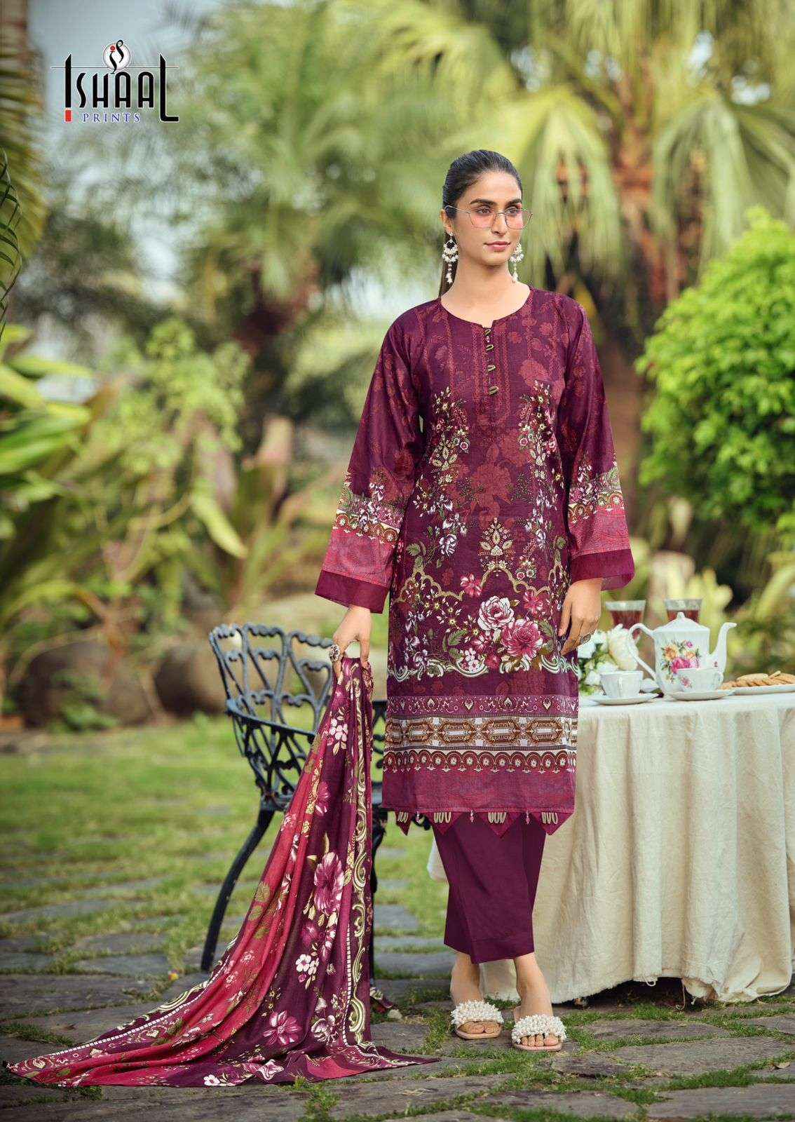 Ishaal Prints Gulmohar Combo Pure Lawn Cotton Salwar Kameez Wholesale Rate ( 10 Pcs Catalog )