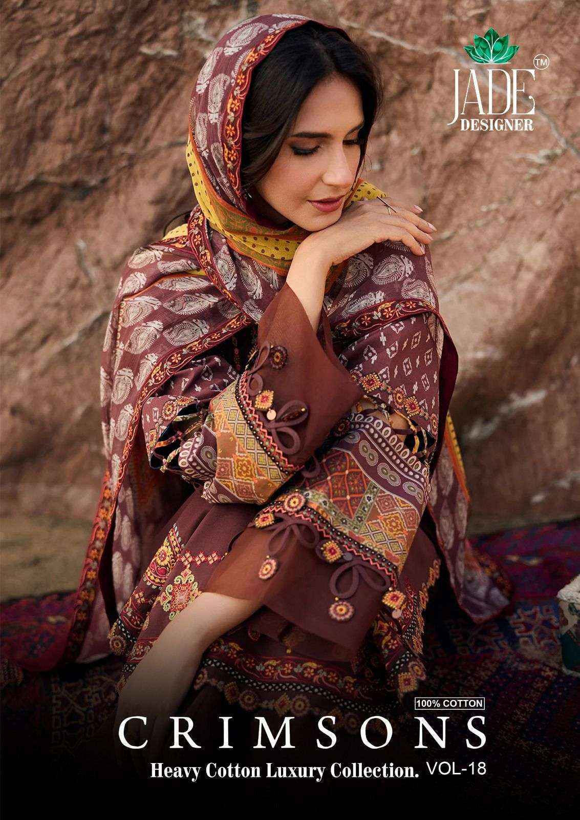 Jade Crimsons Vol 18 Cambric Cotton Dress Material Wholesale Price ( 6 pc Catalogue )