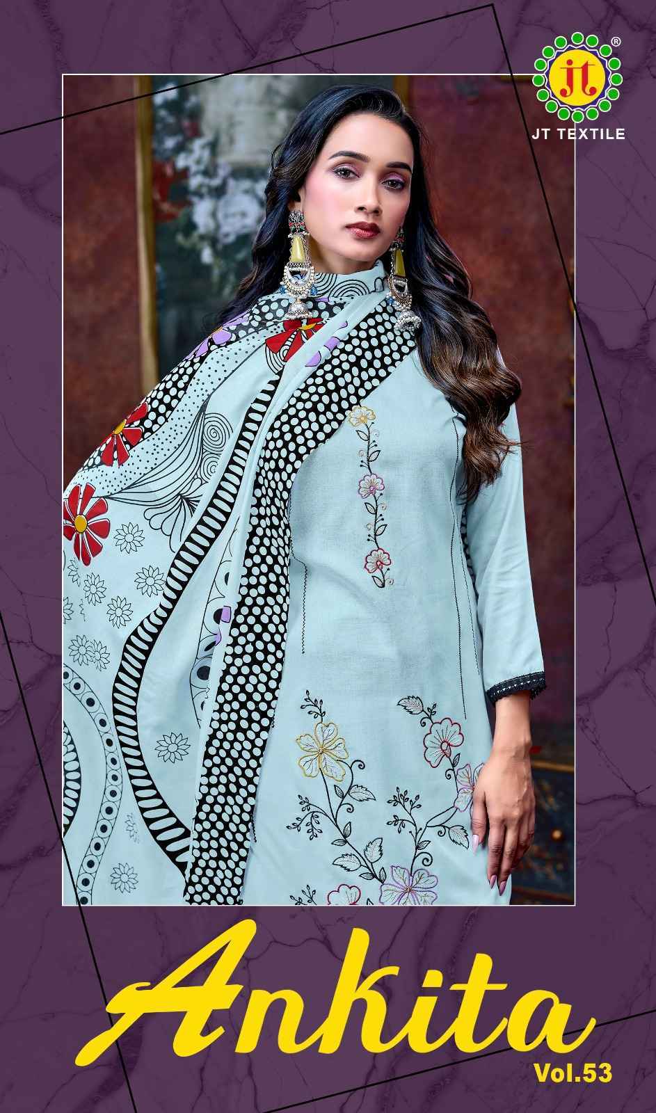 Jt Ankita Vol 53 Rayon Wholesale Dress Material New Catalogue ( 5 pcs Catalogue )