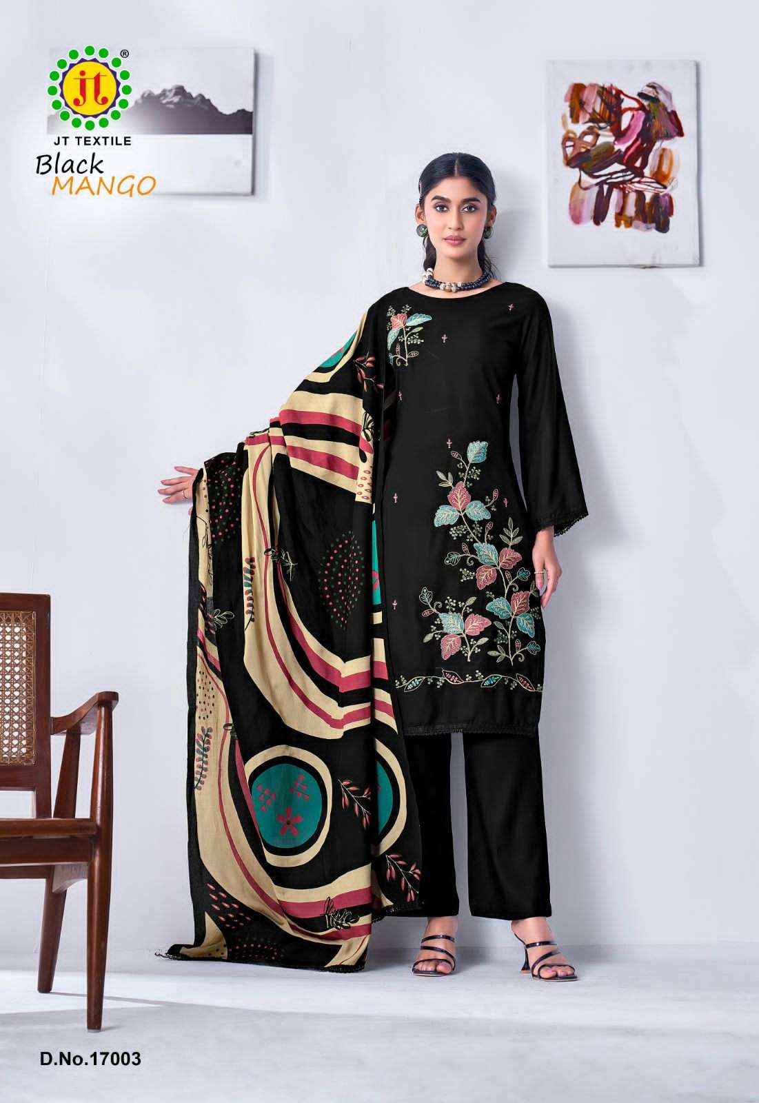Jt Black Mango Vol 17 Premium Wear Rayon Dress Material Wholesale Price ( 5 Pcs Catalogue )