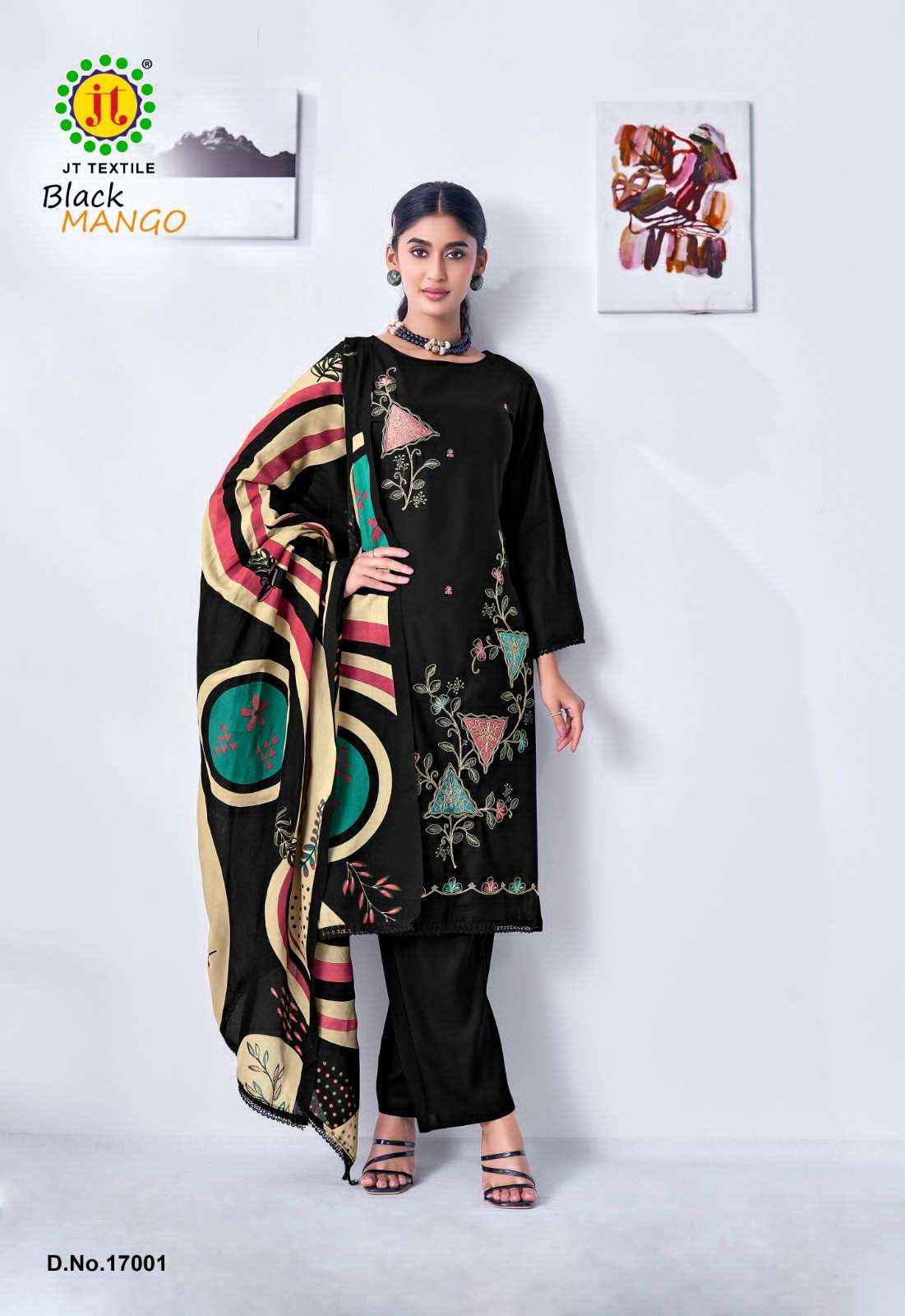 Jt Black Mango Vol 17 Premium Wear Rayon Dress Material Wholesale Price ( 5 Pcs Catalogue )