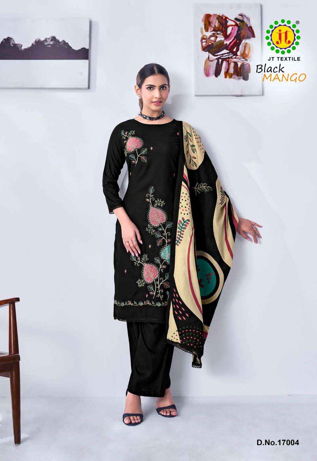 Jt Black Mango Vol 17 Premium Wear Rayon Dress Material Wholesale Price ( 5 Pcs Catalogue )