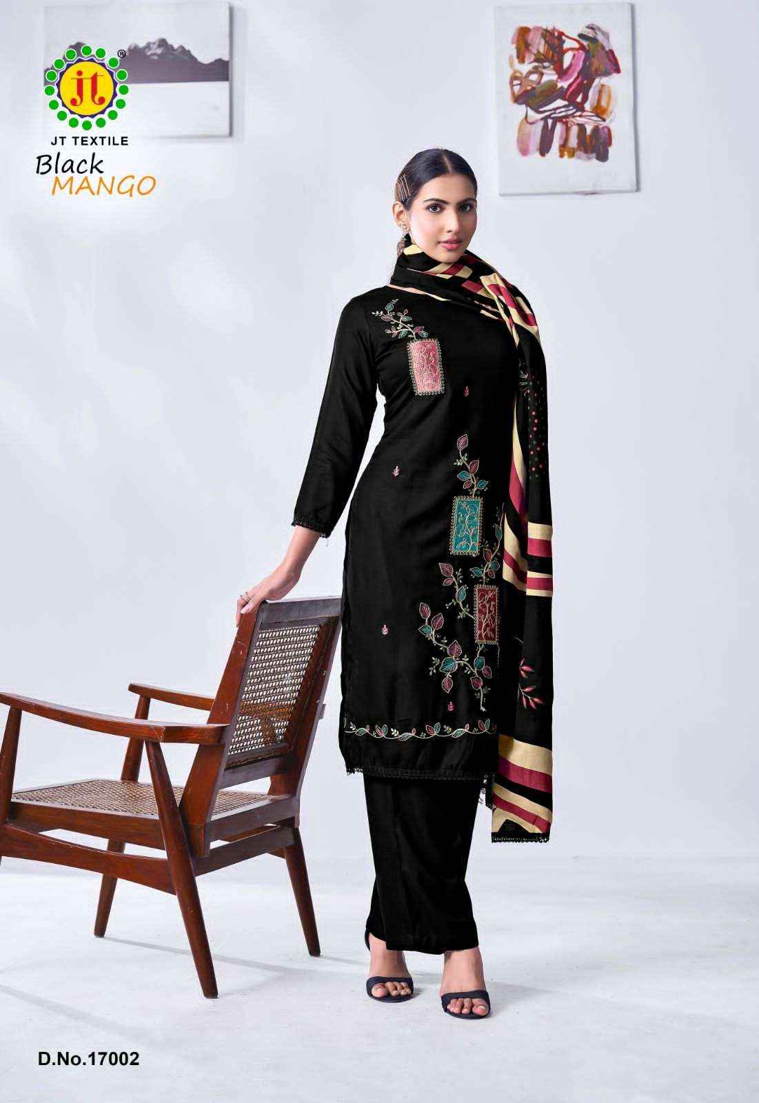 Jt Black Mango Vol 17 Premium Wear Rayon Dress Material Wholesale Price ( 5 Pcs Catalogue )