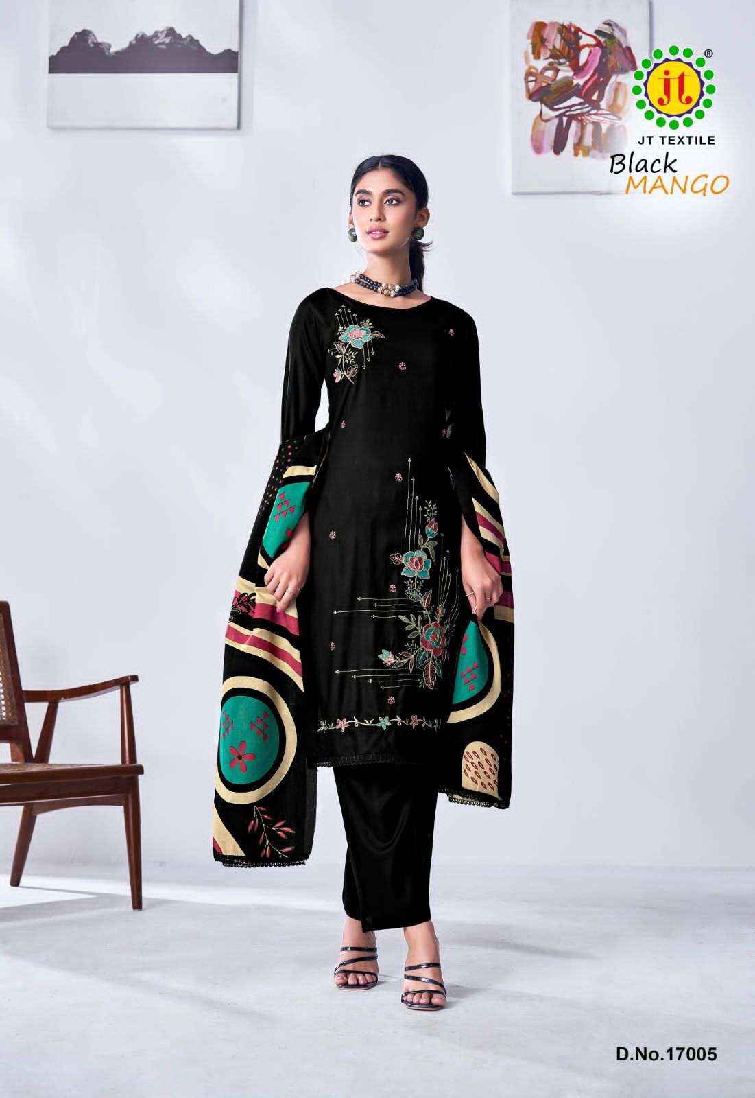 Jt Black Mango Vol 17 Premium Wear Rayon Dress Material Wholesale Price ( 5 Pcs Catalogue )