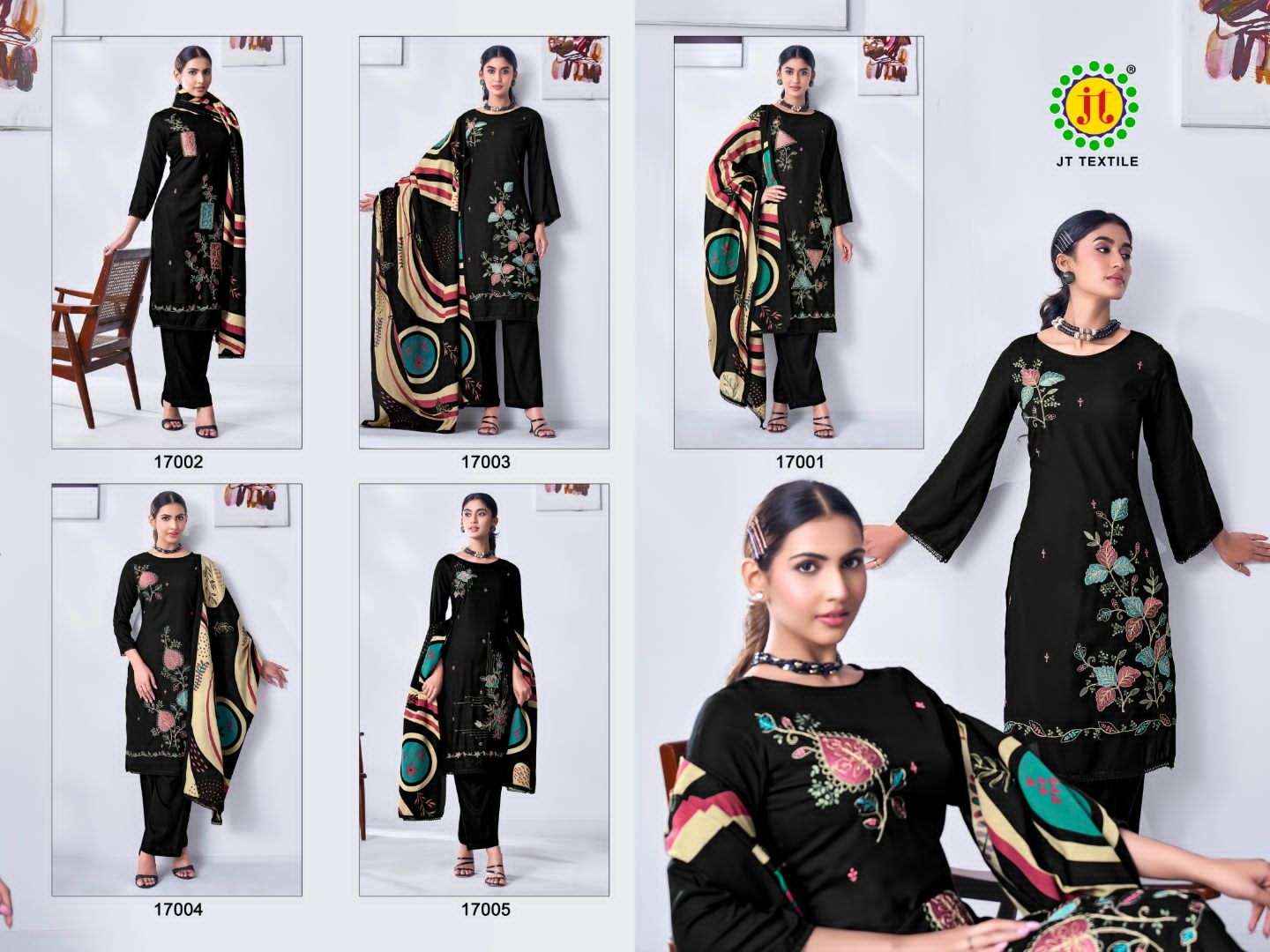Jt Black Mango Vol 17 Premium Wear Rayon Dress Material Wholesale Price ( 5 Pcs Catalogue )