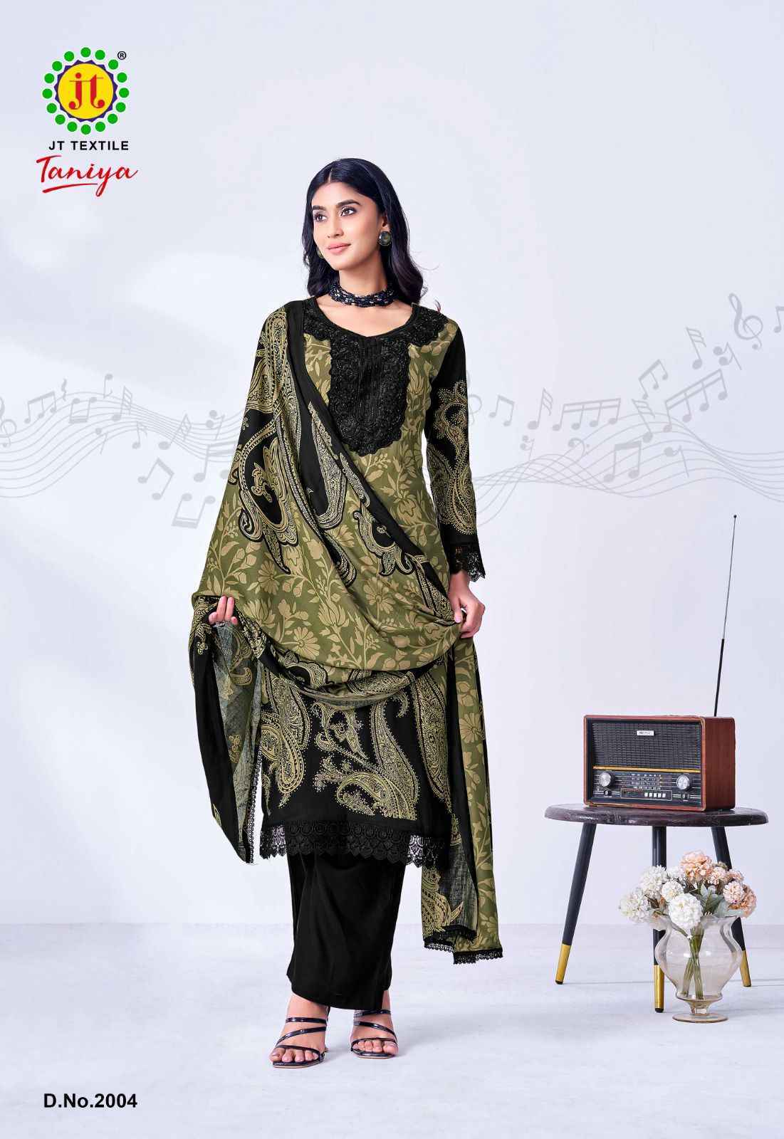 Jt Black Taniya Vol 2 Rayon Salwar Kameez Wholesale Rate ( 5 Pcs Catalog )