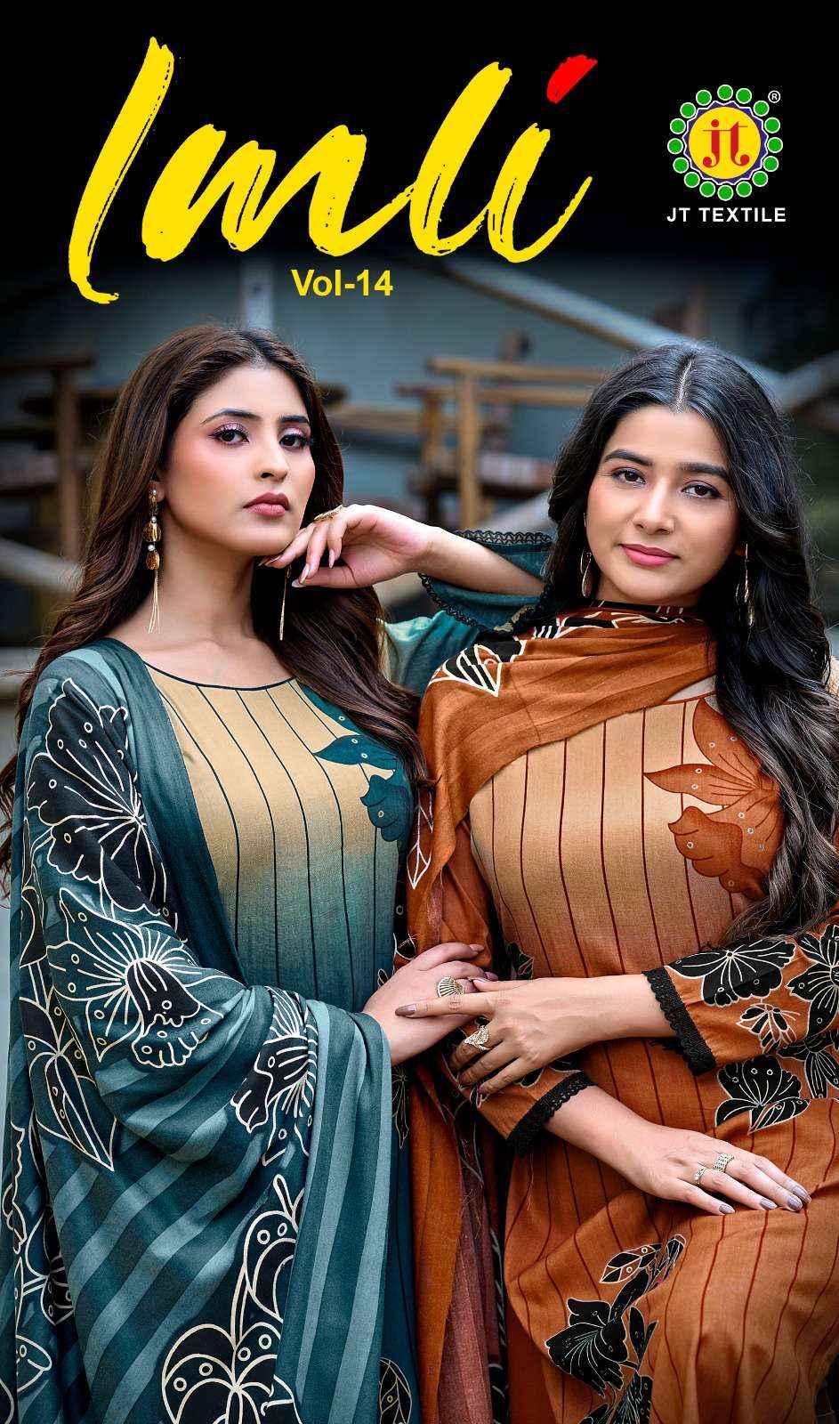 Jt Imli Vol 14 Rayon Dress Material Surat Wholesale Market ( 5 Pcs Catalogue )