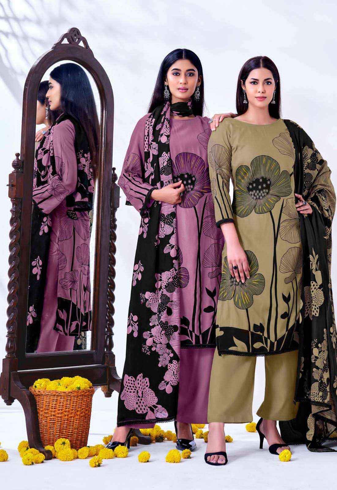 Jt Nigaar Vol 8 Exclusive Designs Rayon Salwar Kameez Wholesale Rate ( 5 Pcs Catalog )