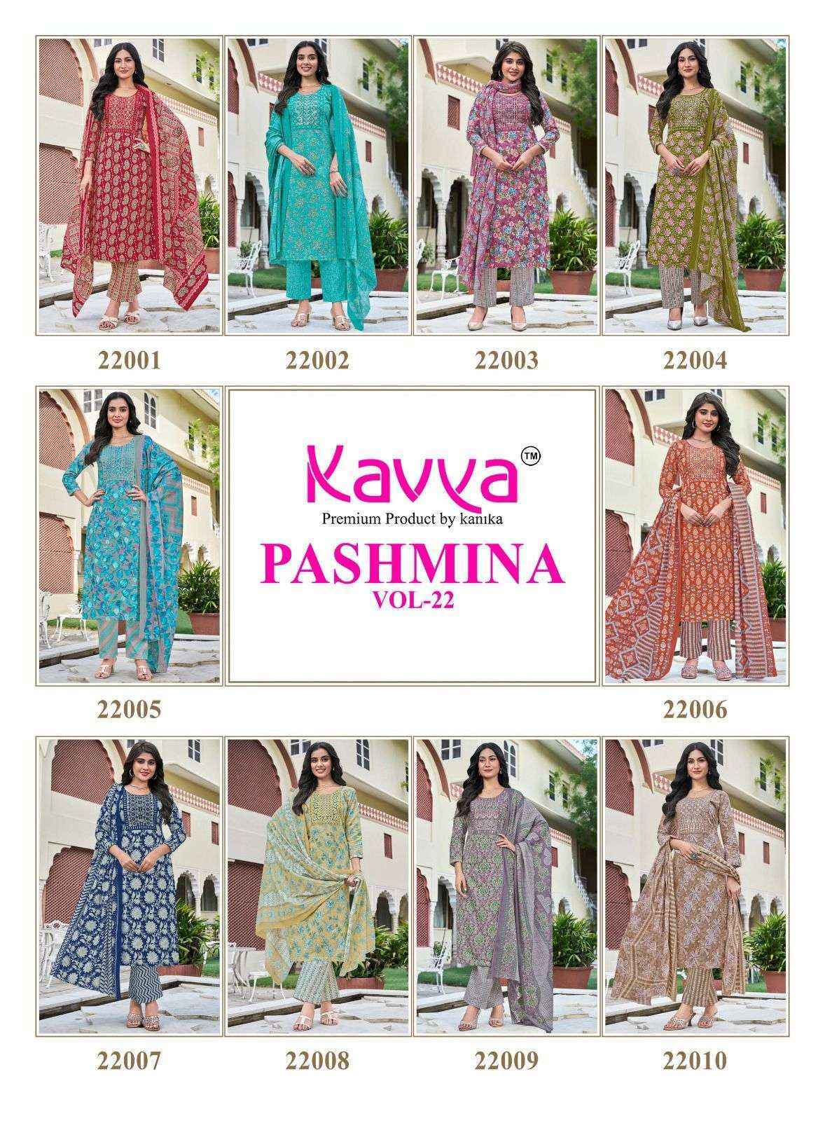 Kavya Pashmina Vol 22 Malasian Readymade Suits Wholesale price 10 pcs Catalogue