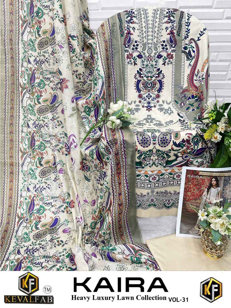 Keval Fab Kaira Vol 31 Lawn Cotton Salwar Kameez Wholesale Collection ( 6 Pcs Catalog )