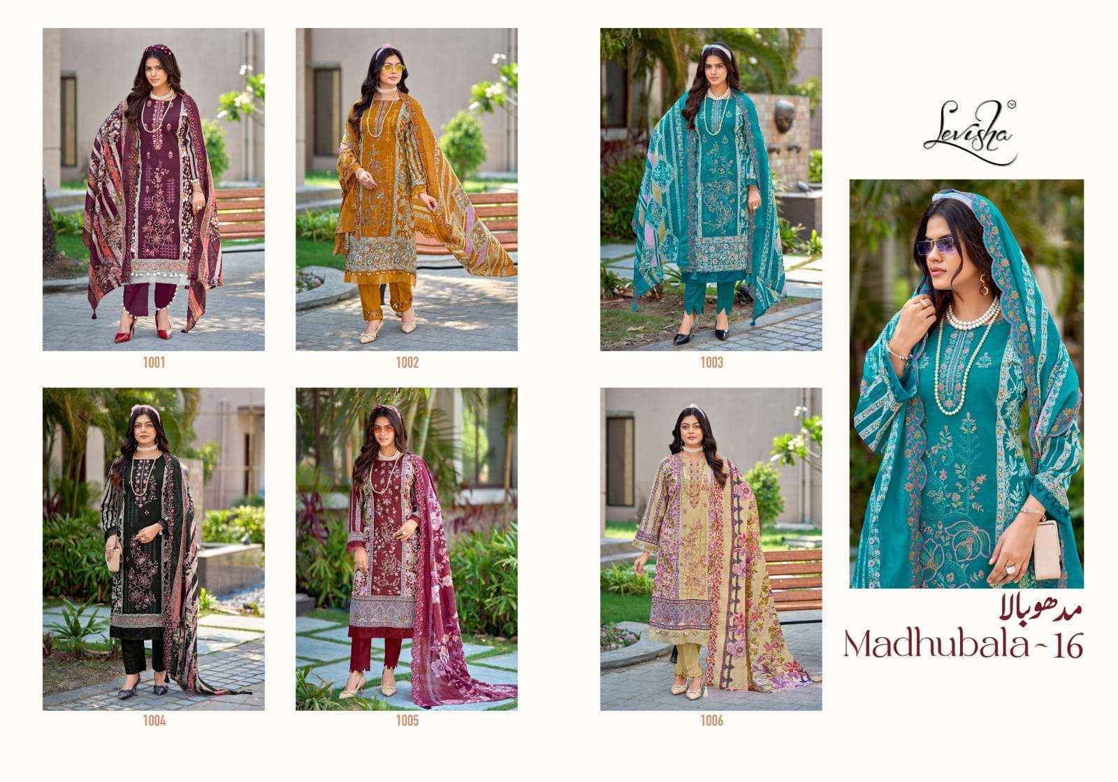 Levisha Madhubala Vol 16 Lawn Salwar Kameez Wholesale Rate ( 6 Pcs Catalog )