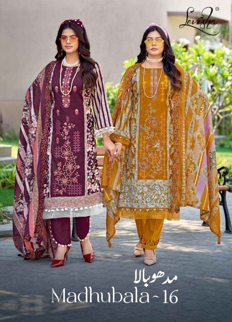 Levisha Madhubala Vol 16 Lawn Salwar Kameez Wholesale Rate ( 6 Pcs Catalog )