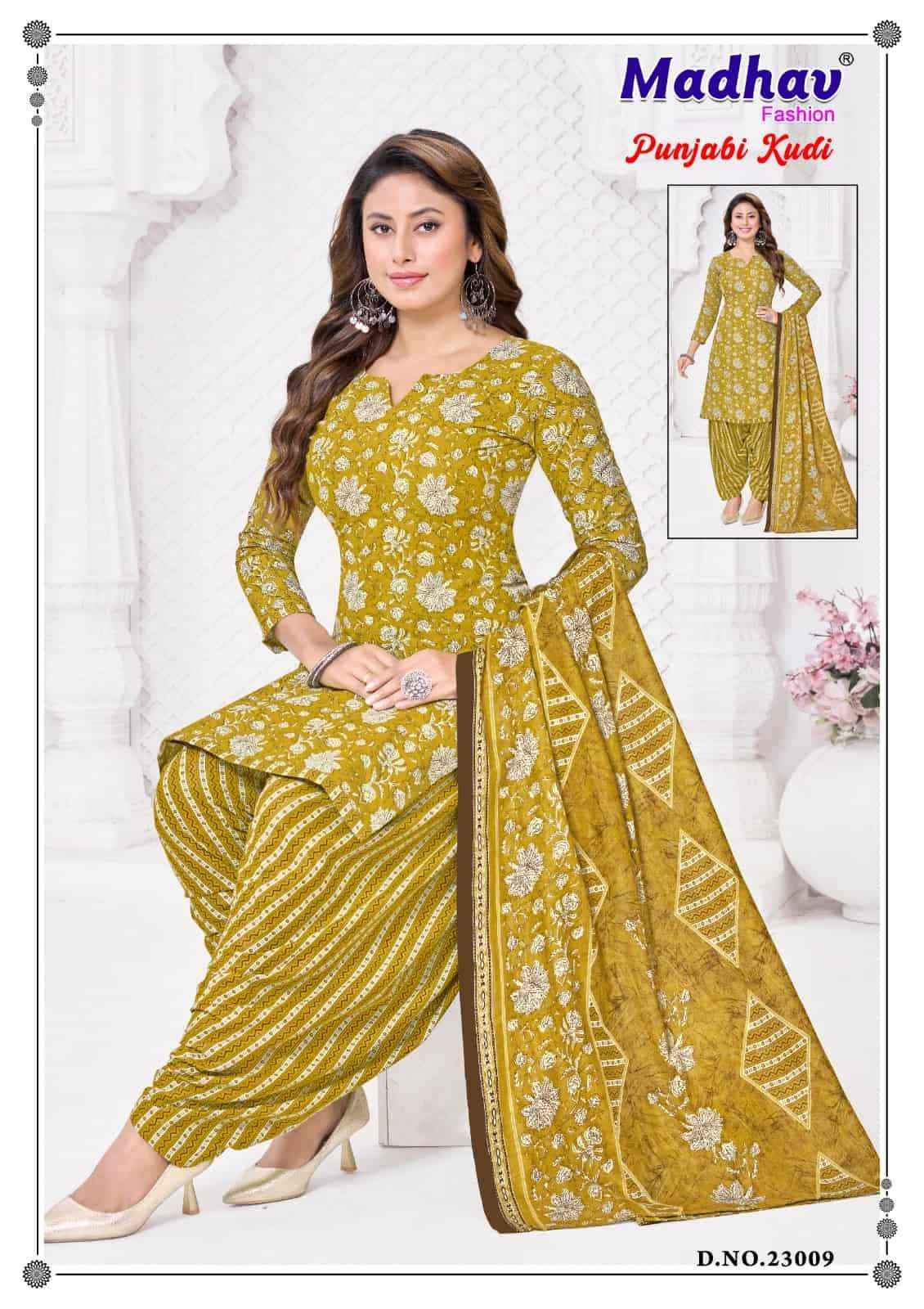 Madhav Fashion Punjabi Kudi Vol 23 Pure Cotton Salwar Kameez Wholesale Wholesale Rate ( 10 Pcs Catalog )