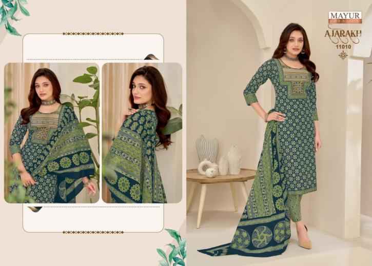 Mayur Creation Ajarakh Vol 11 Pure Cotton Readymade Suits (10 pcs Catalogue )