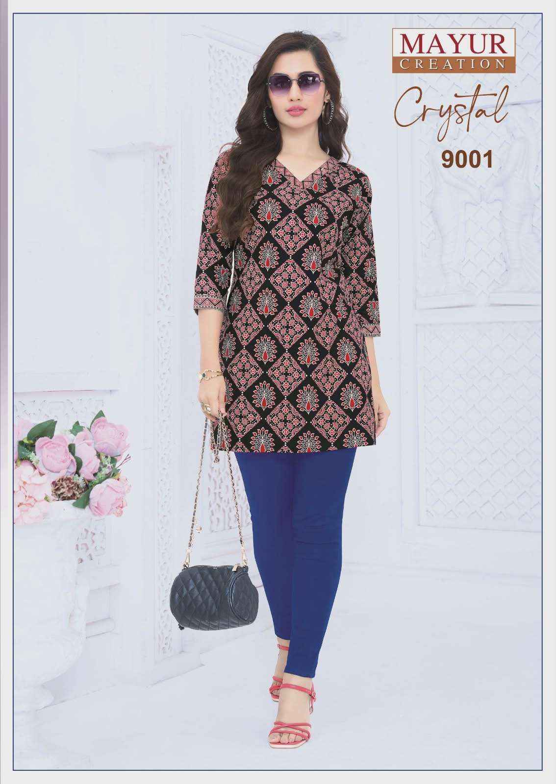 Mayur Creation Crystal Vol 9 Poplin Cotton Tunic Top Wholesale Rate ( 12 Pcs Catalog )