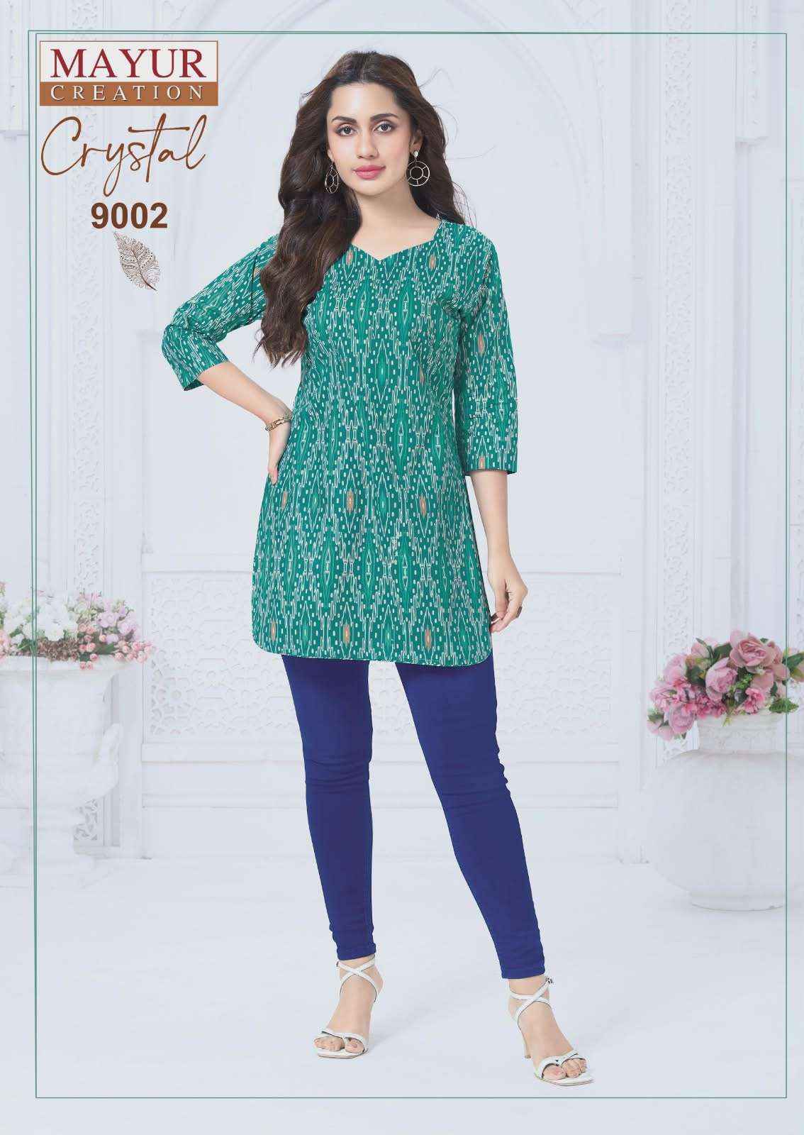 Mayur Creation Crystal Vol 9 Poplin Cotton Tunic Top Wholesale Rate ( 12 Pcs Catalog )