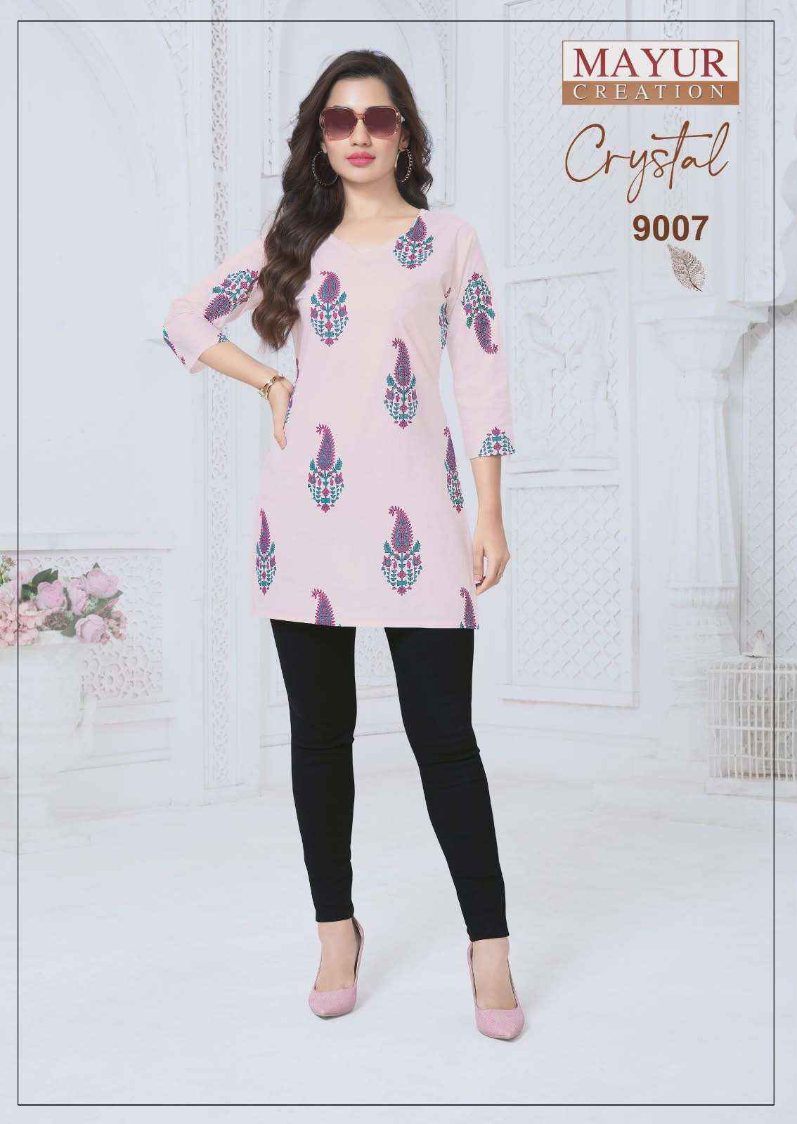 Mayur Creation Crystal Vol 9 Poplin Cotton Tunic Top Wholesale Rate ( 12 Pcs Catalog )