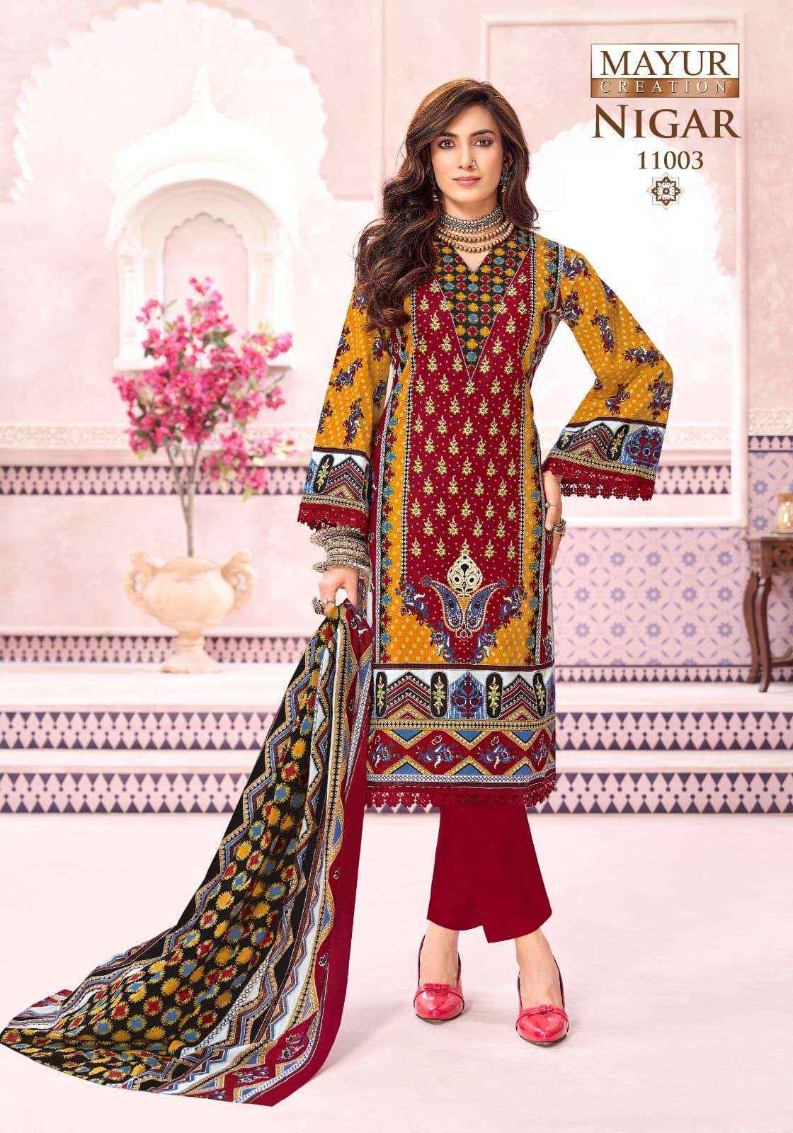 Mayur Creation Nigar Vol 11 Cotton Salwar Kameez Wholesale Rate ( 8 Pcs Catalog )