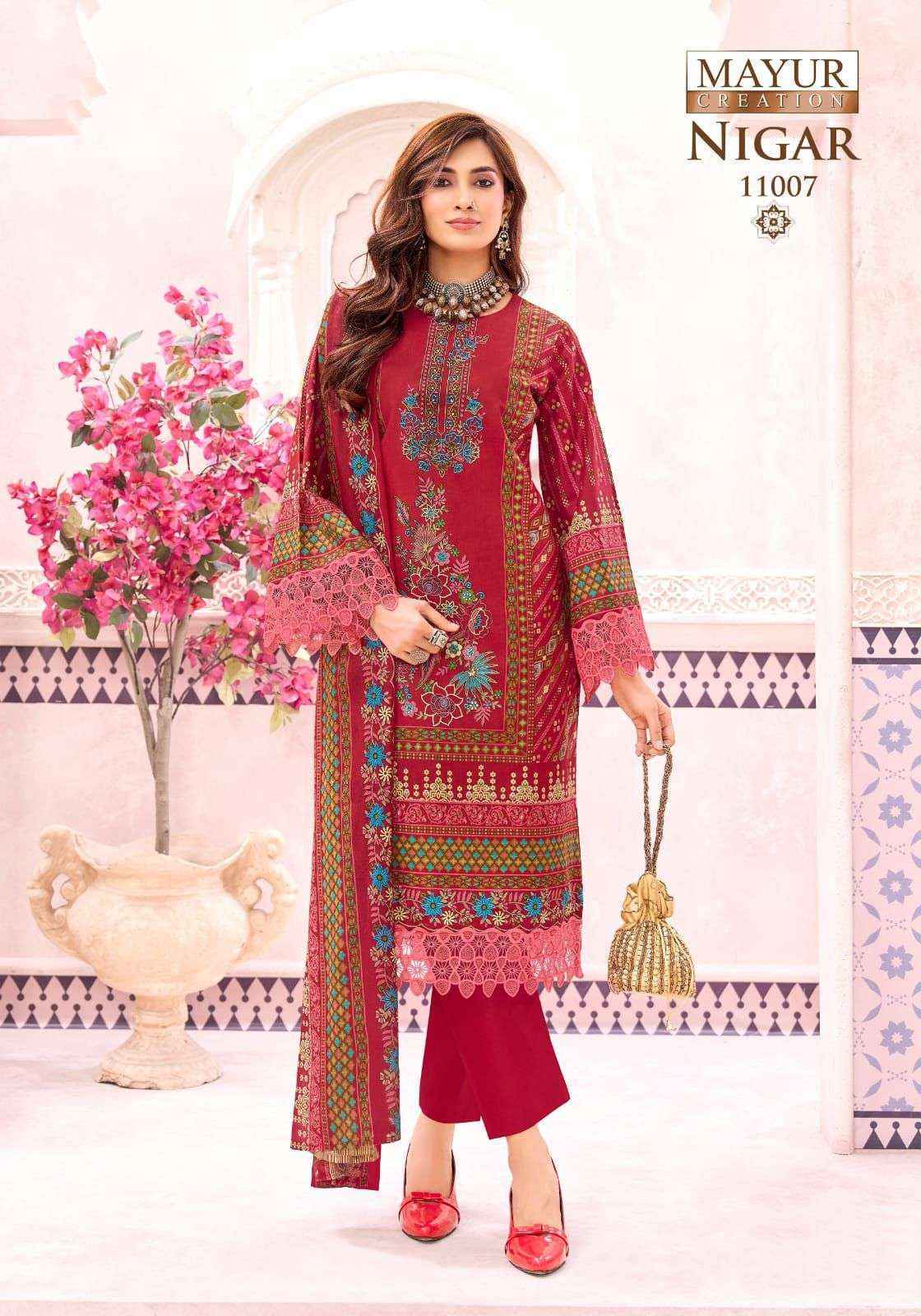 Mayur Creation Nigar Vol 11 Cotton Salwar Kameez Wholesale Rate ( 8 Pcs Catalog )