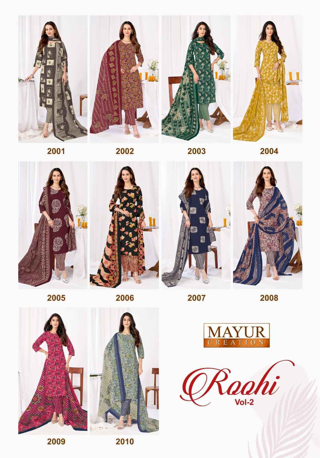 Mayur Roohi Vol 2 Cotton Dress Material Wholesale price 10 pcs Catalogue