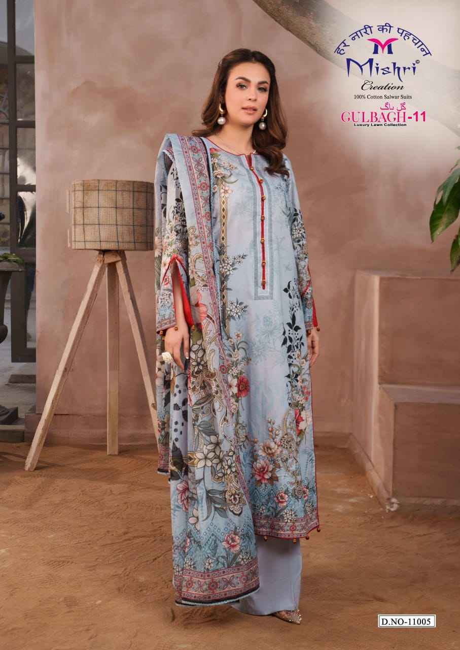 Mishri Creation Gulbagh Vol 11 Lawn Cotton Salwar Kameez Wholesale Rate ( 6 Pcs Catalog )