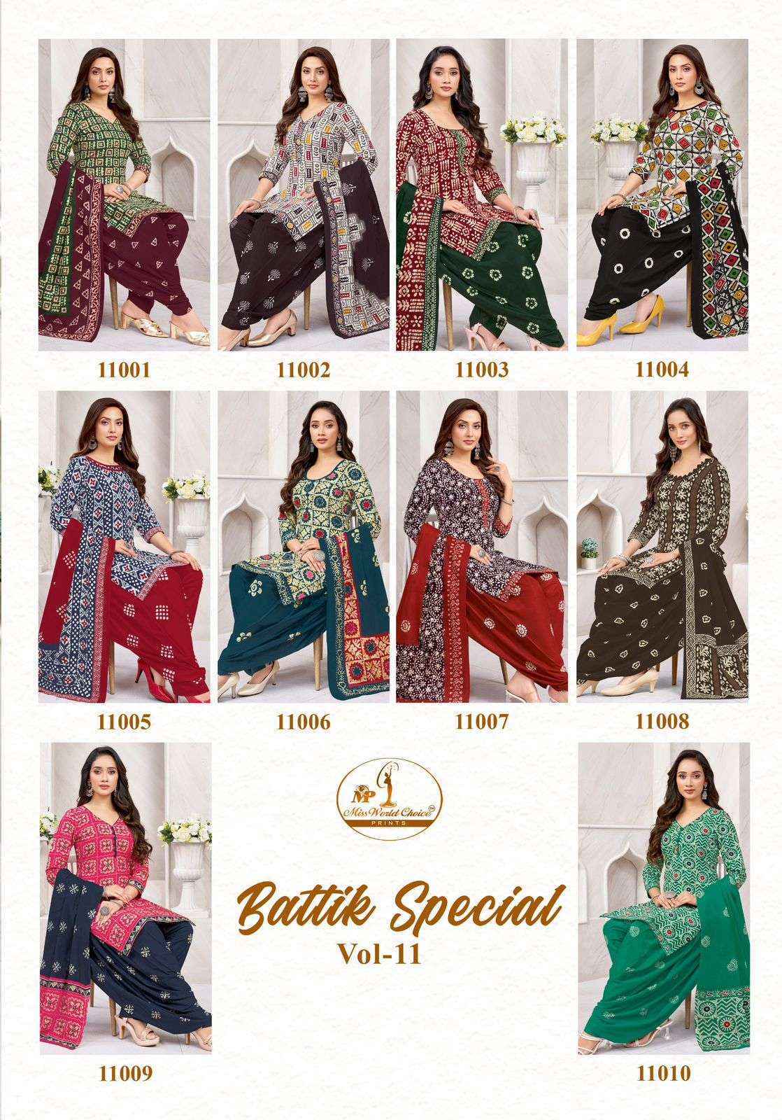 Miss World Choice Batik Special Vol 11 Readymade Cotton Suit Wholesale Rate ( 10 Pcs Catalog )