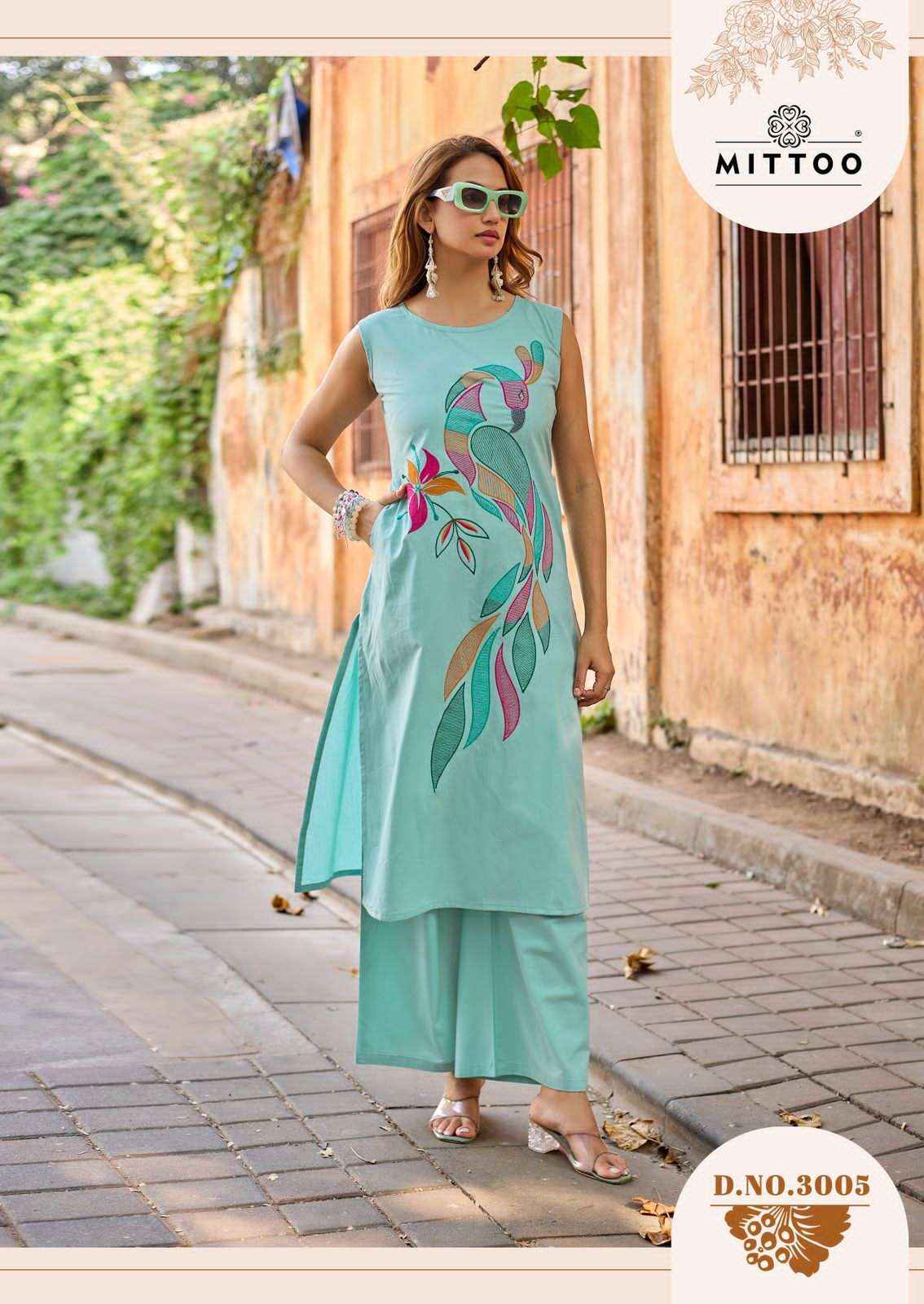 Mittoo Udaan Casual Wear Top Bottom Pair Set Wholesale Rate ( 6 Pcs Catalog )