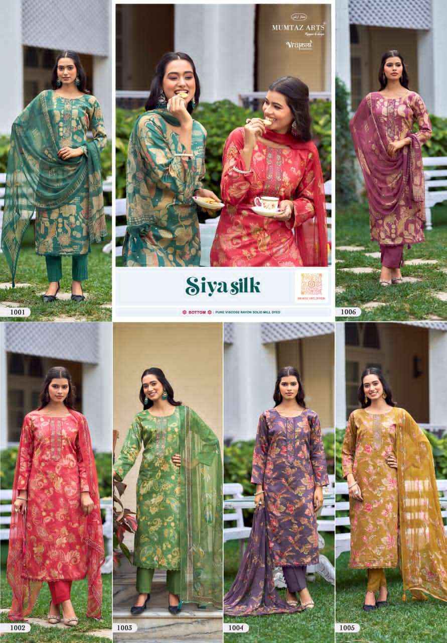 Mumtaz Arts Siya Silk Jam Satin Dress Material Wholesale Market Wholesale ( 6 Pcs Catalogue )