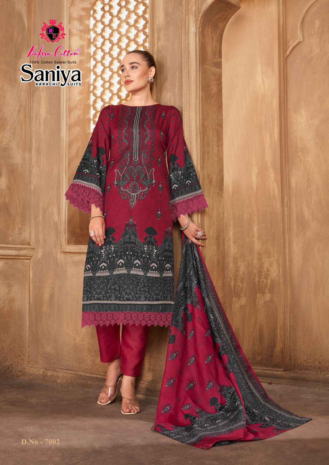 Nafisa Saniya Vol-7 Karachi Dress Material Wholesale Price 6 Pcs Catalogue