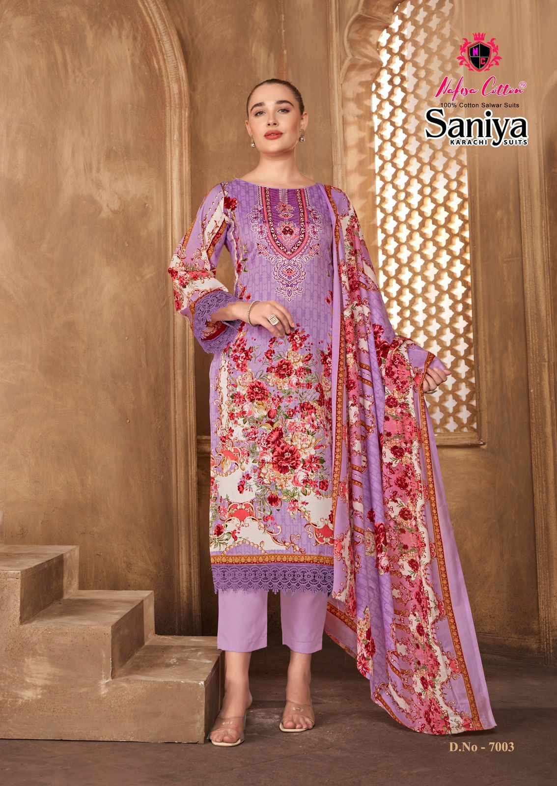 Nafisa Saniya Vol-7 Karachi Dress Material Wholesale Price 6 Pcs Catalogue