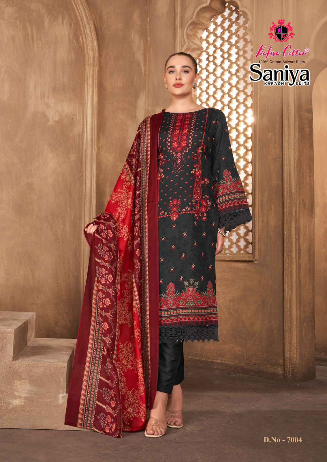Nafisa Saniya Vol-7 Karachi Dress Material Wholesale Price 6 Pcs Catalogue