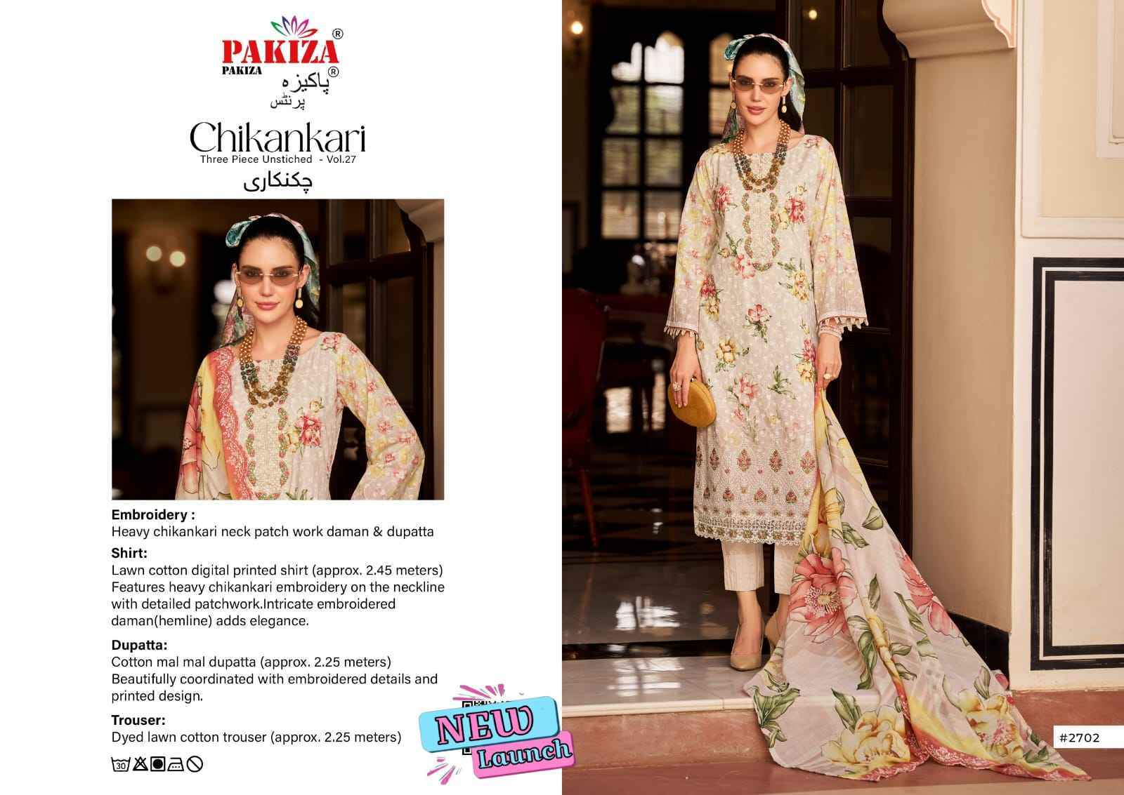 Pakiza Prints Chikankari Vol 27 Wholesale Surat 10 Pcs set