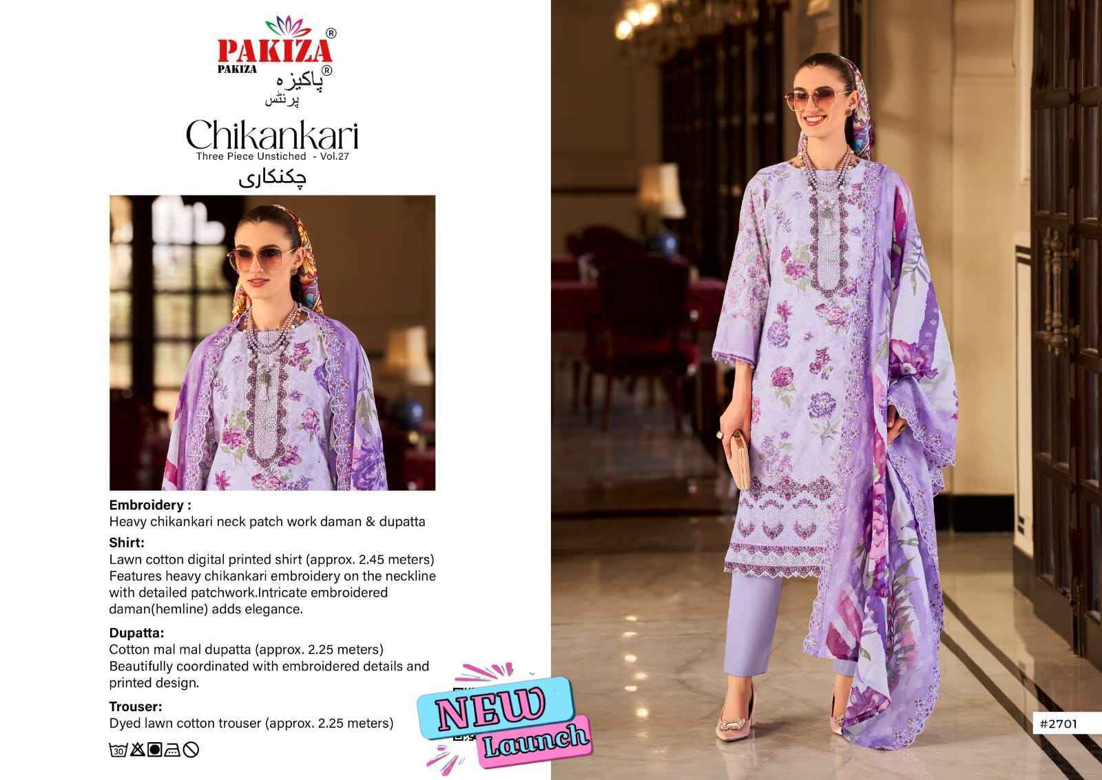 Pakiza Prints Chikankari Vol 27 Wholesale Surat 10 Pcs set
