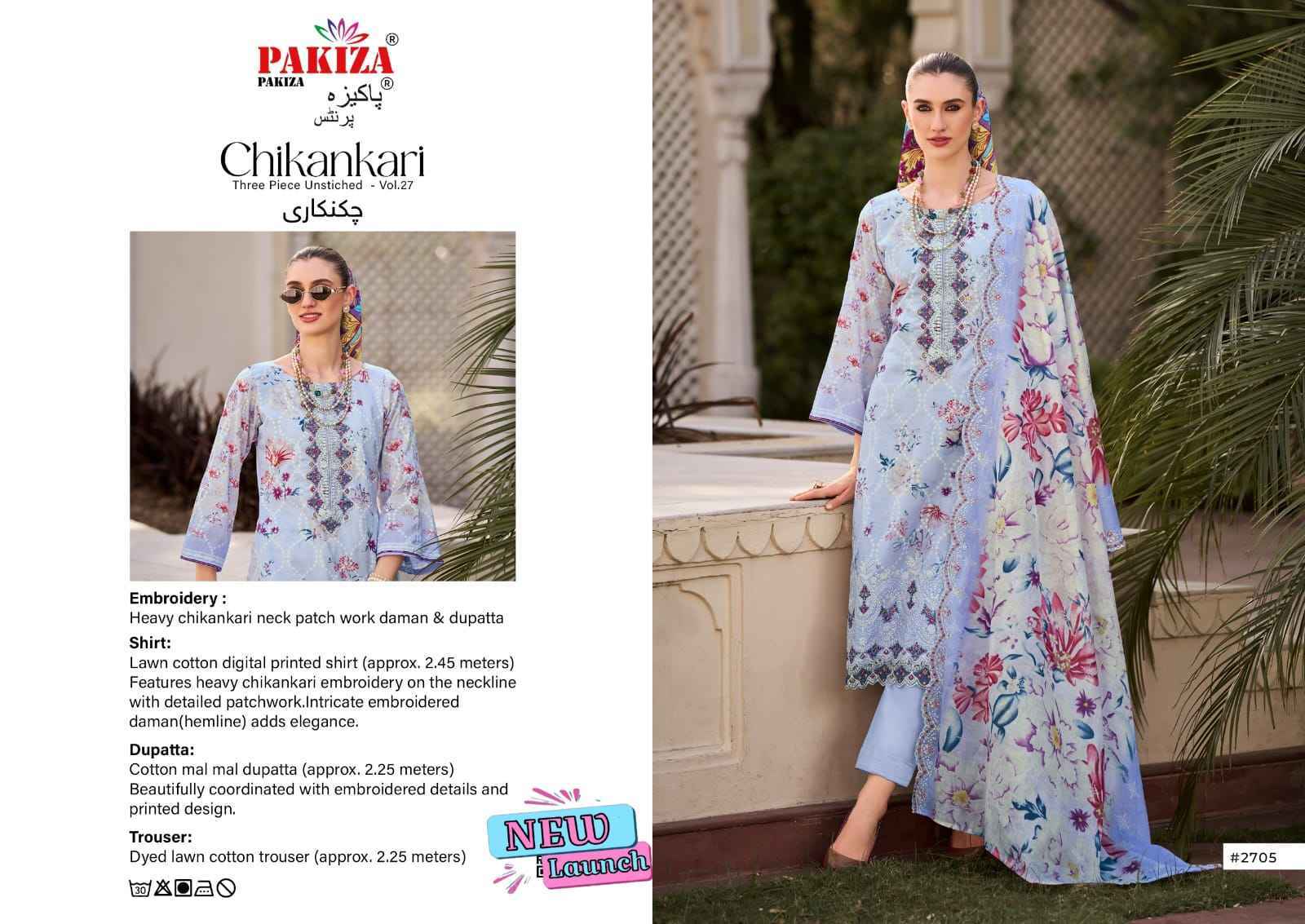 Pakiza Prints Chikankari Vol 27 Wholesale Surat 10 Pcs set