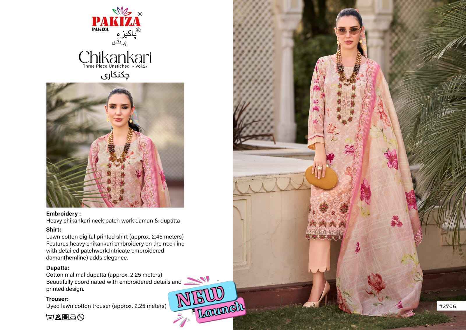 Pakiza Prints Chikankari Vol 27 Wholesale Surat 10 Pcs set
