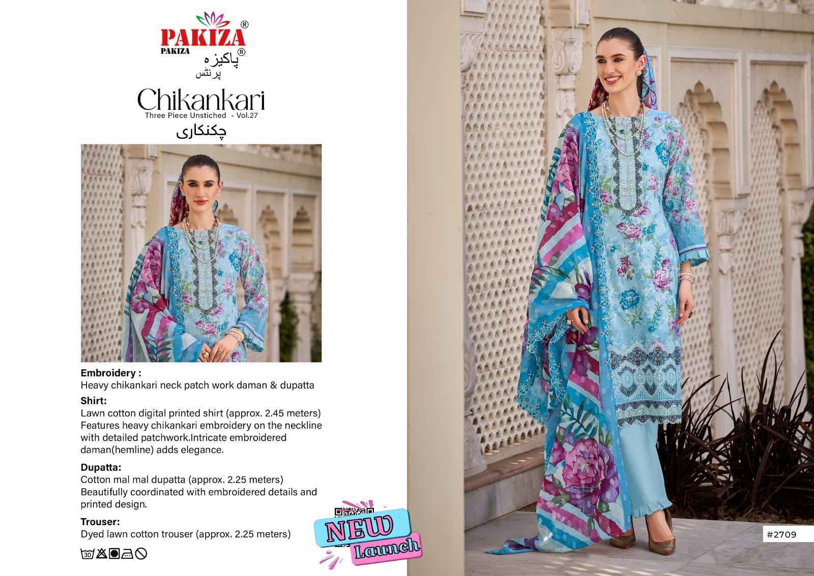 Pakiza Prints Chikankari Vol 27 Wholesale Surat 10 Pcs set