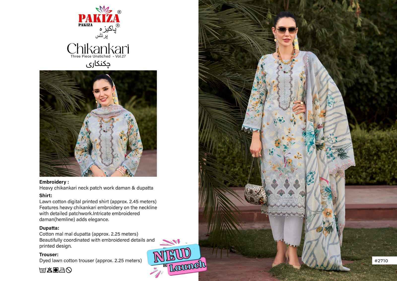 Pakiza Prints Chikankari Vol 27 Wholesale Surat 10 Pcs set