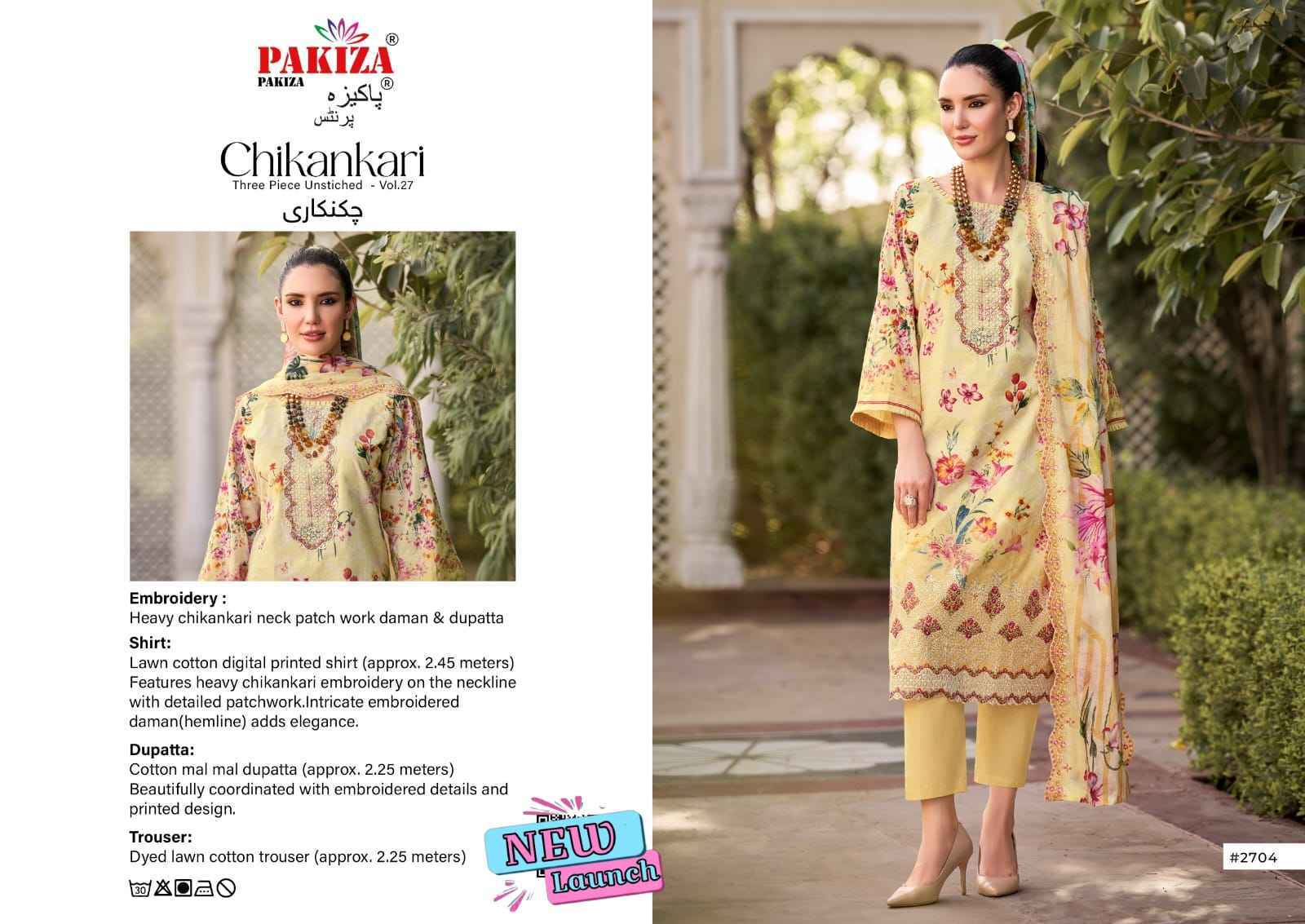 Pakiza Prints Chikankari Vol 27 Wholesale Surat 10 Pcs set
