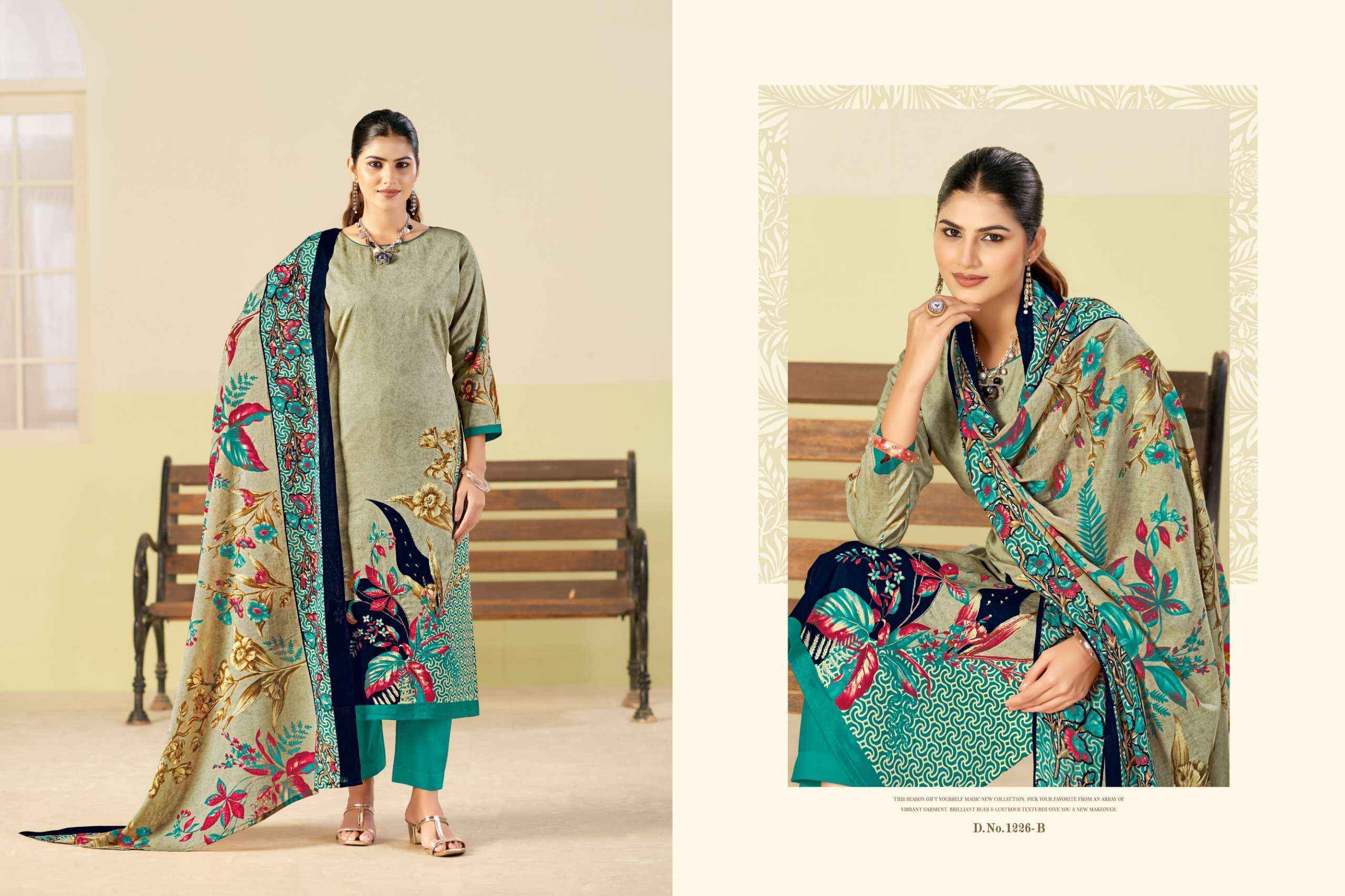 Radhika Fashion Azara Kayka D No 1226 Jam Cotton Salwar Kameez Wholesale Rate ( 4 Pcs Catalog )