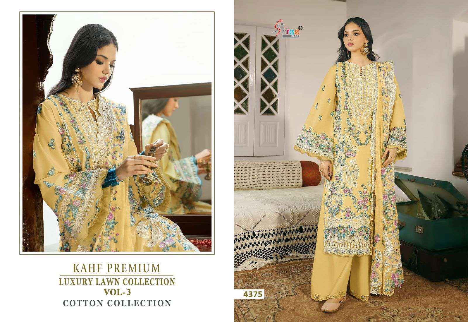 Shree Fabs Kahf Premium Embroidered Collection Vol 3 Cotton Pakistani Suits ( 6 pcs Catalogue )