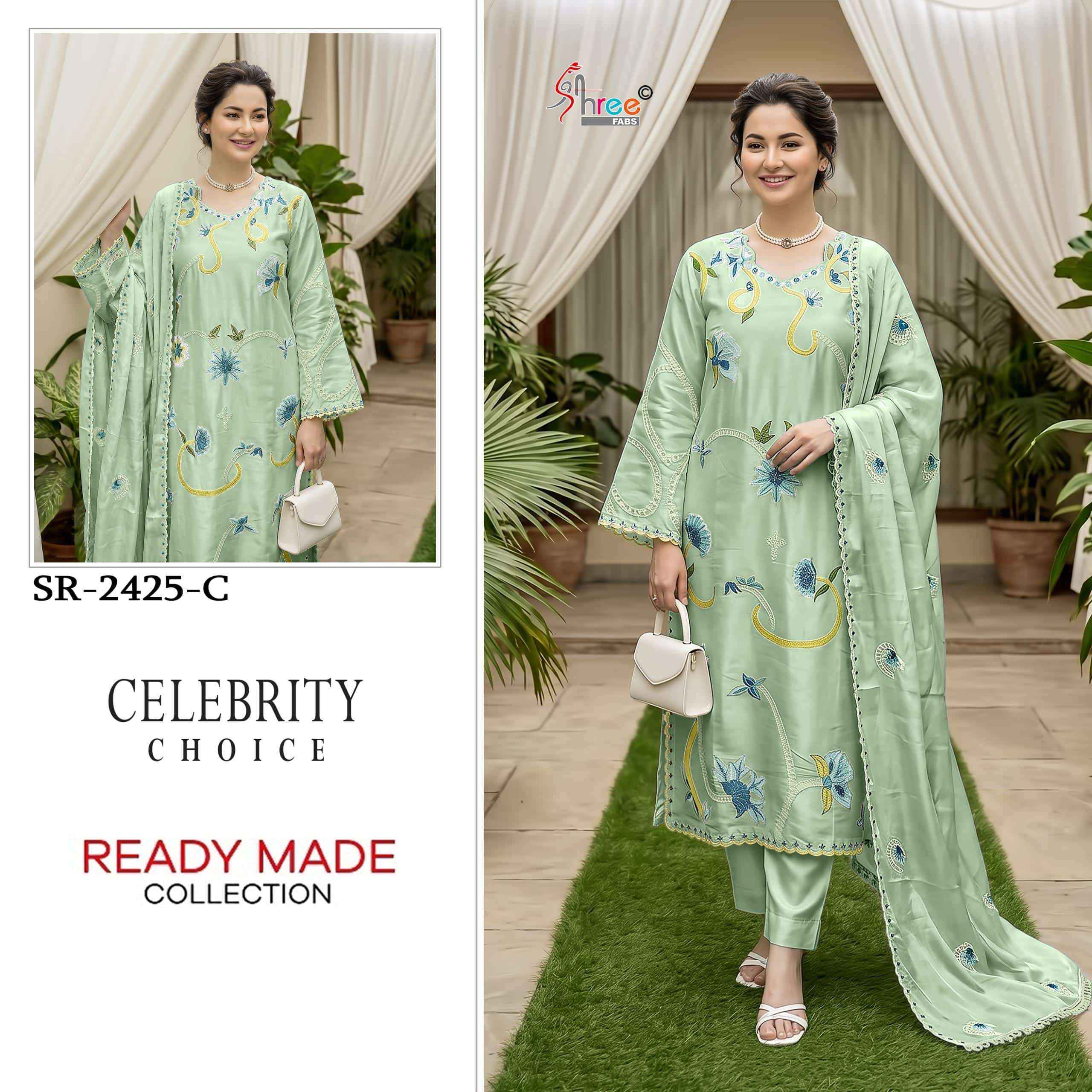 Shree Fabs Sr 2425 Abcd Wedding Wear Pakistani Dress Readymade Suit Wholesale Rate ( 4 Pcs Catalog )