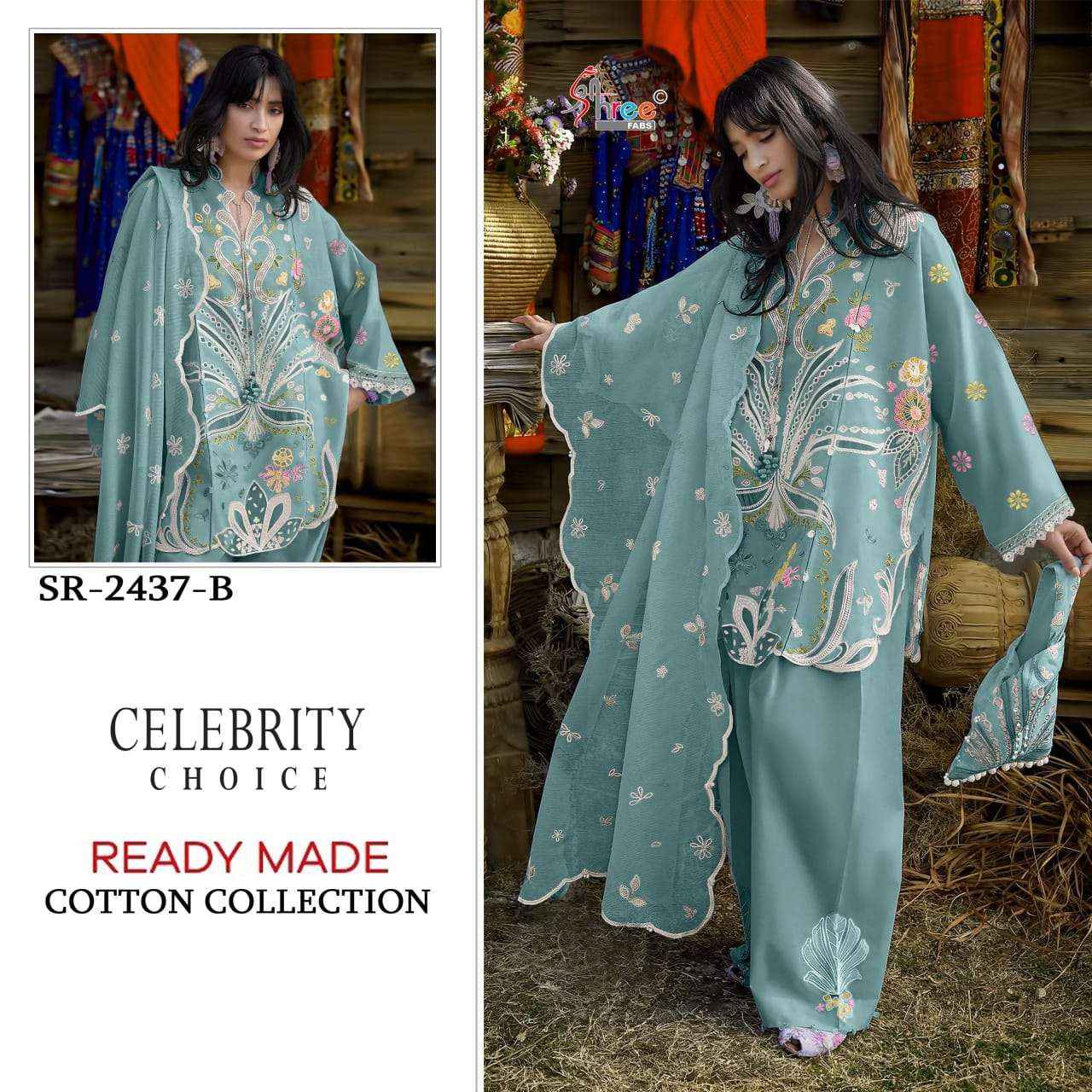 Shree Fabs Sr 2437 Abcd Readymade Cotton Pakistani 3 Piece Pair Suit Wholesale Rate ( 4 Pcs Catalog )