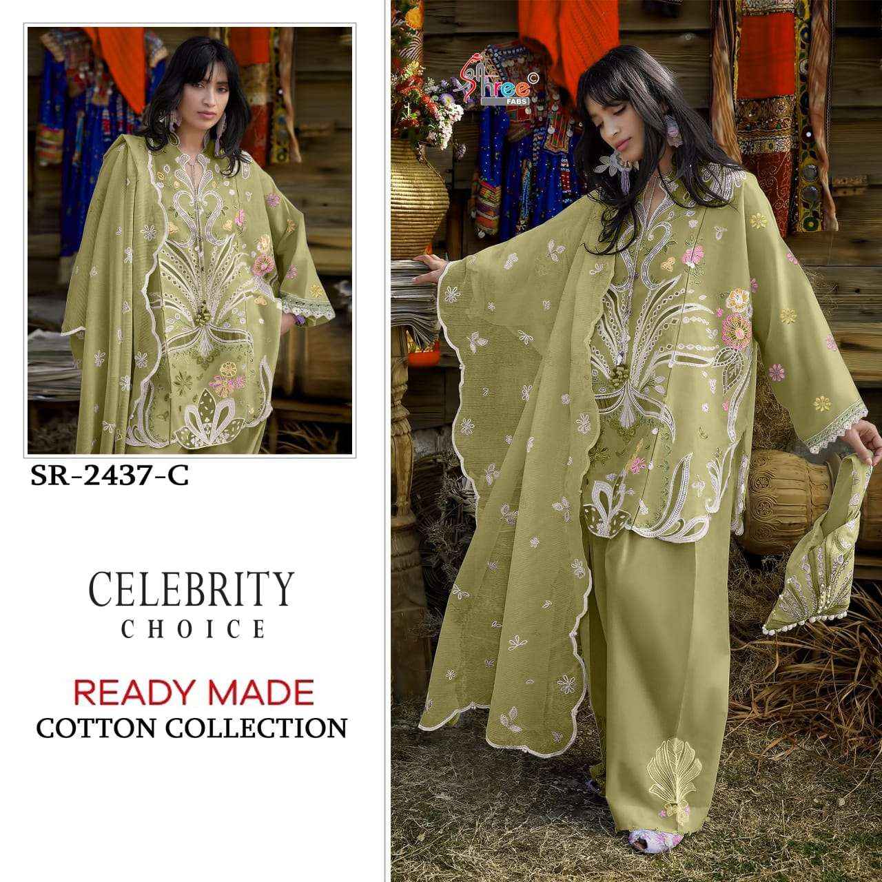 Shree Fabs Sr 2437 Abcd Readymade Cotton Pakistani 3 Piece Pair Suit Wholesale Rate ( 4 Pcs Catalog )